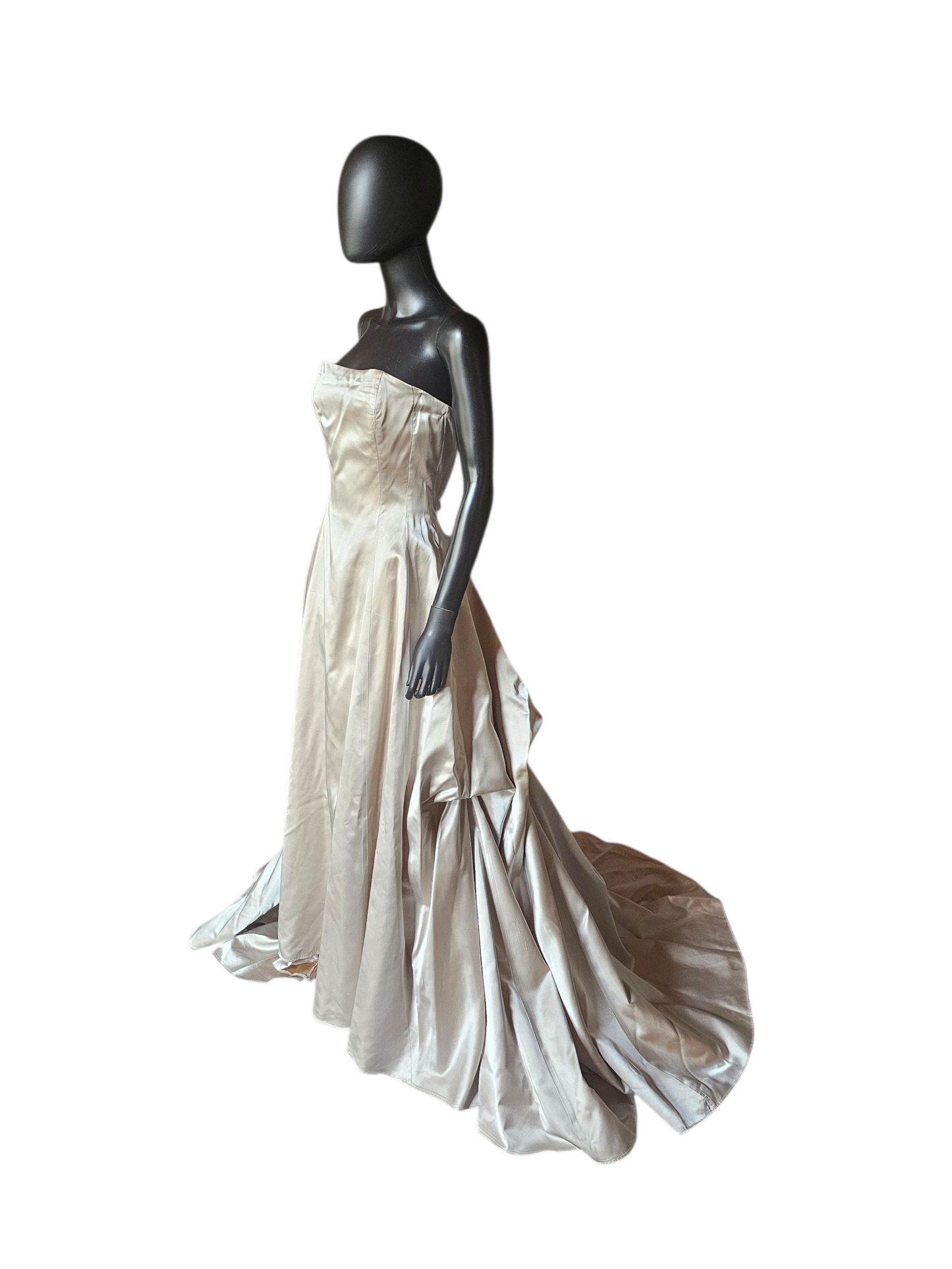 Strapless A-Line Champagne Satin Wedding Gown W/Shrug - Jessica McClintock