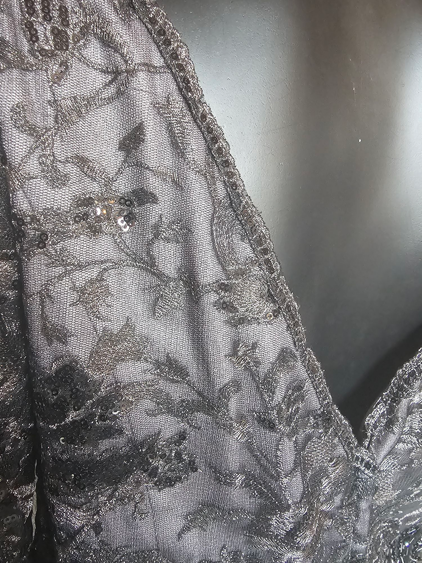 Black Floral Overlay Wide Sleeve Formal Dress - Montage