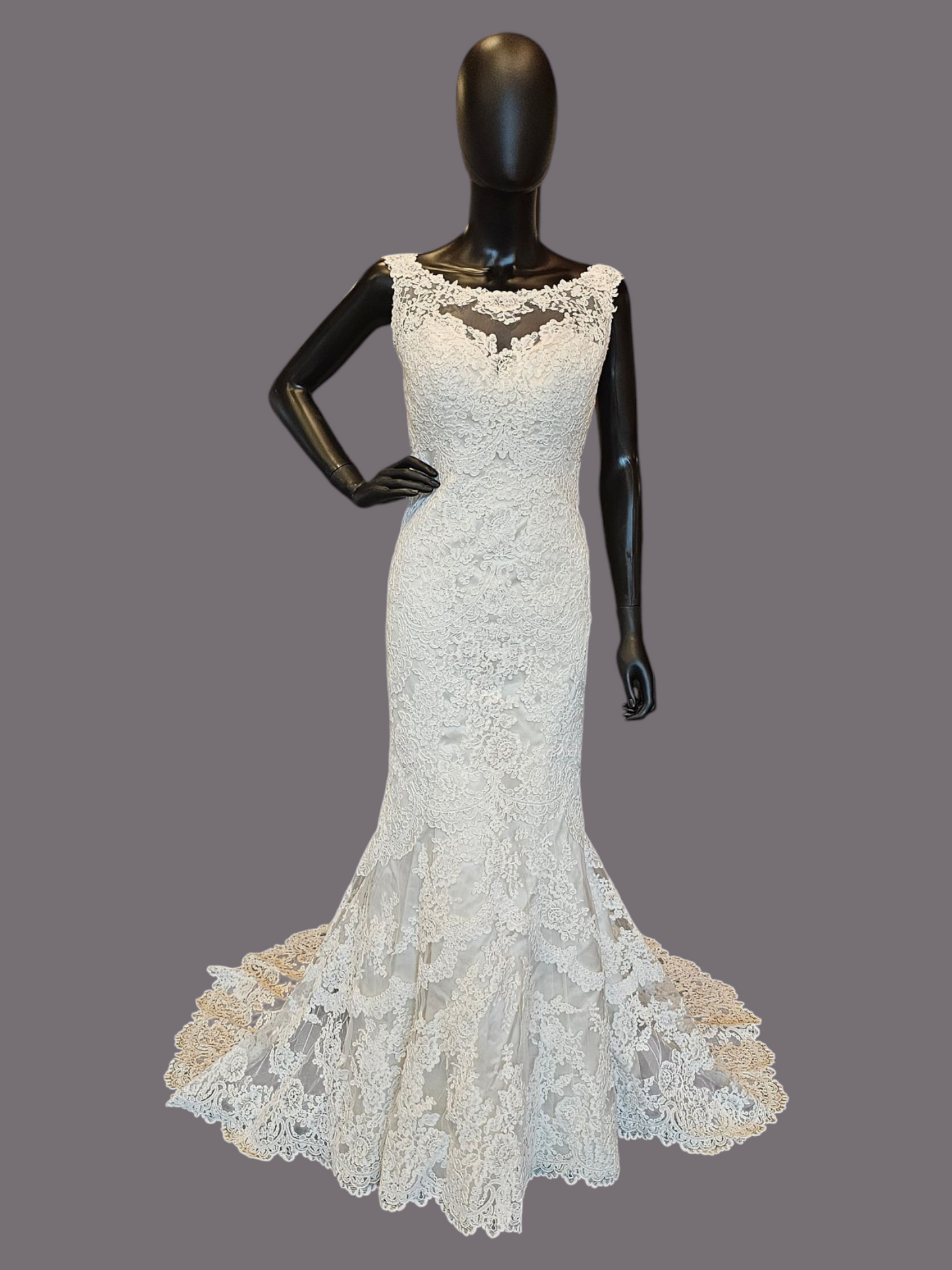 Stella York Lace Illusion Overlay Wedding Gown