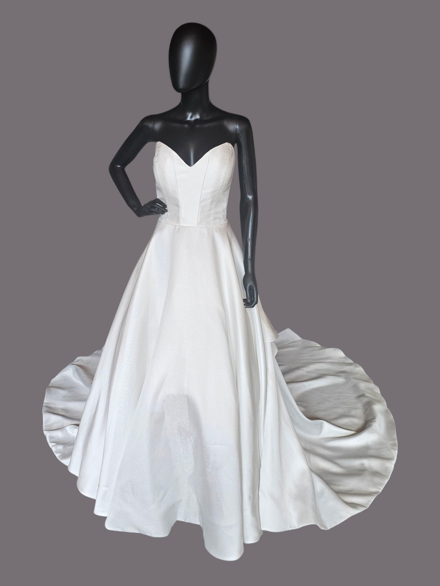 Strapless Contoured Bodice Diamantina Satin Wedding Gown - Morilee