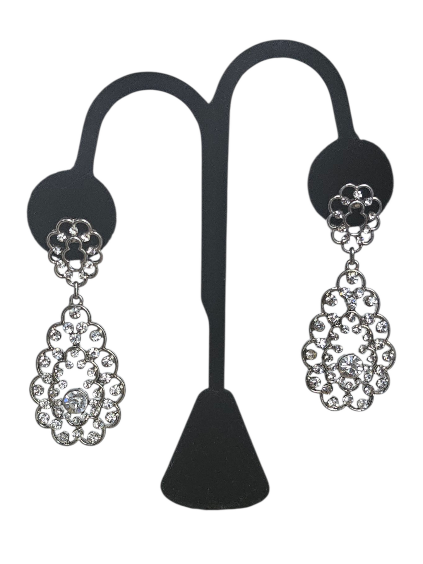 Large Silver Scallop Chandalier Earring
