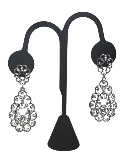 Large Silver Scallop Chandalier Earring