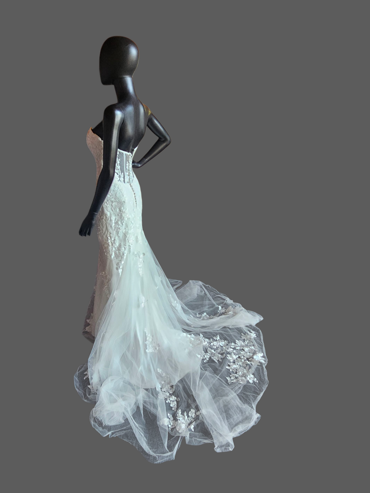 Strapless Lace Sweetheart Fit/Flare Wedding Gown - Rebecca Ingram