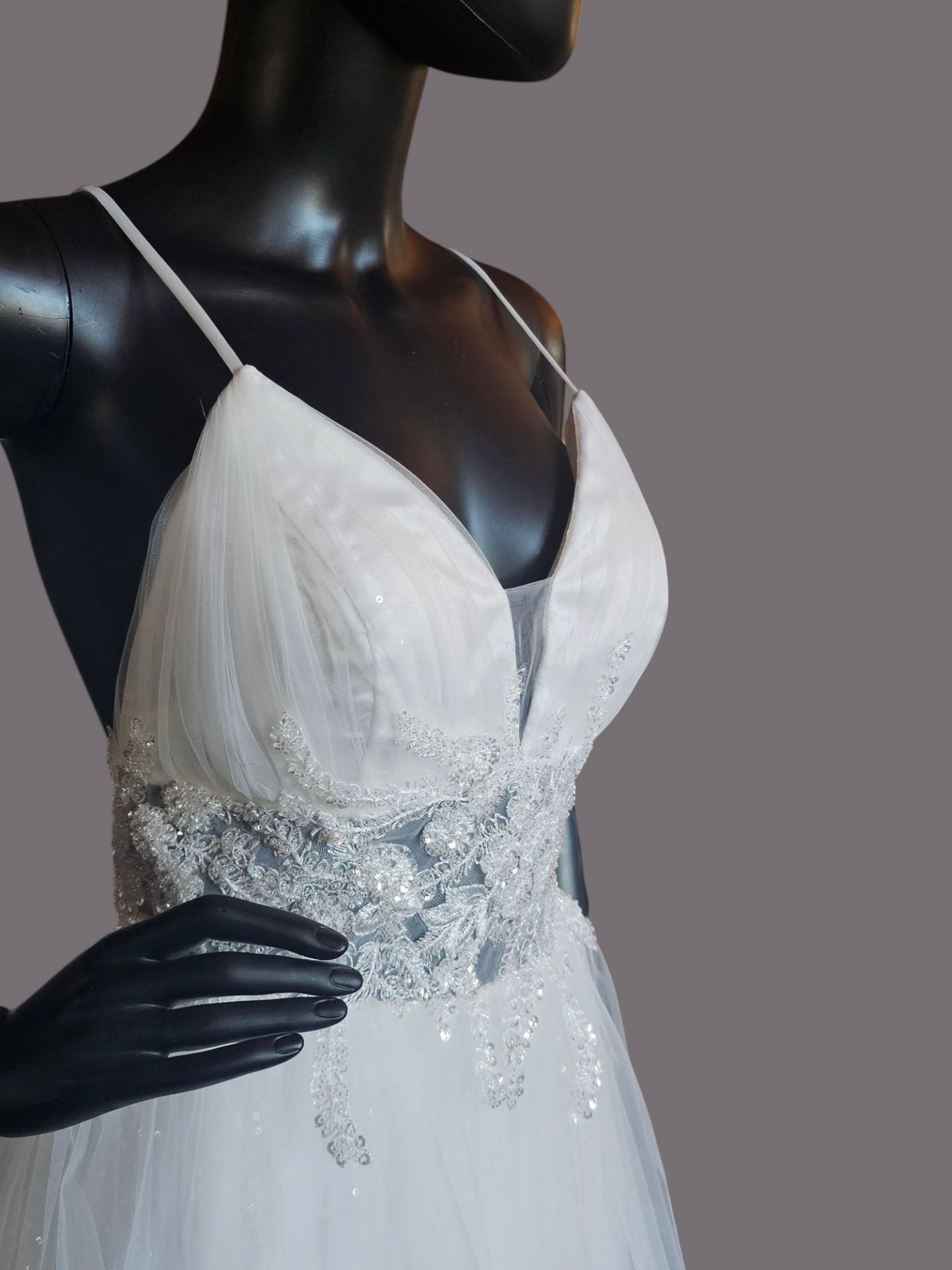 Spaghetti Strap Plunge - Everly Bridal