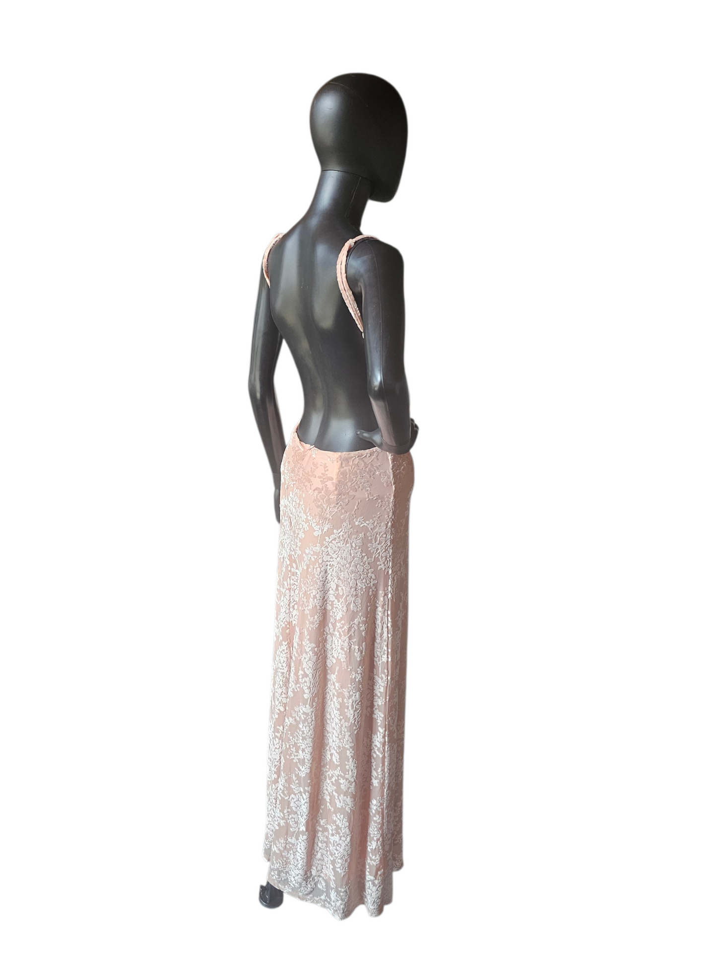 Pink Velvet Burnout NWT Backless Maxi Dress - Princess Polly
