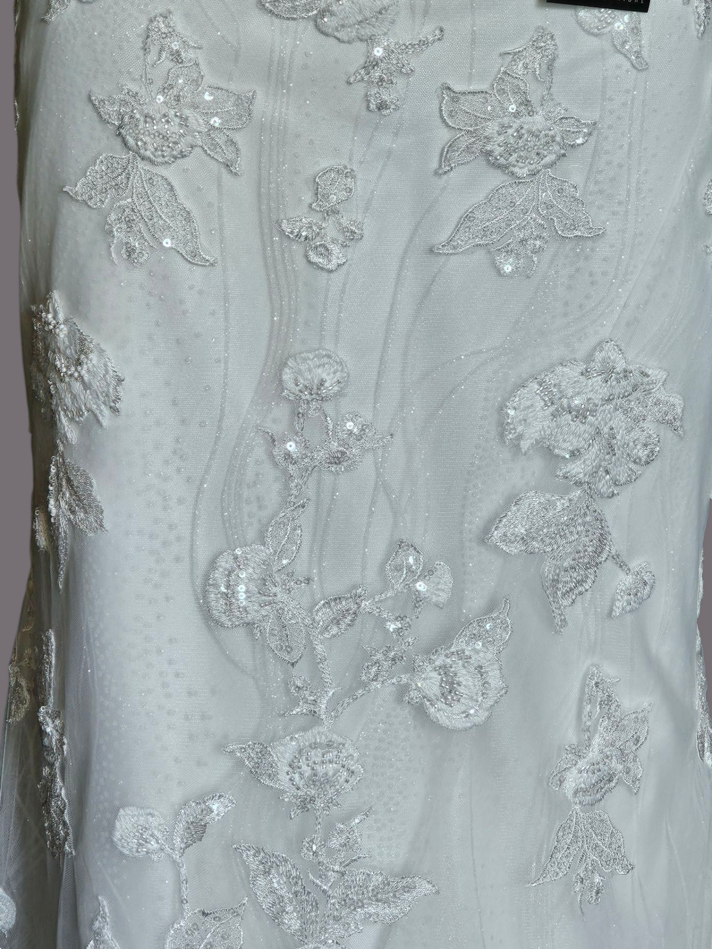 Layered Sequin Spaghetti Strap Fit and Flare Wedding Gown - Da Vinci