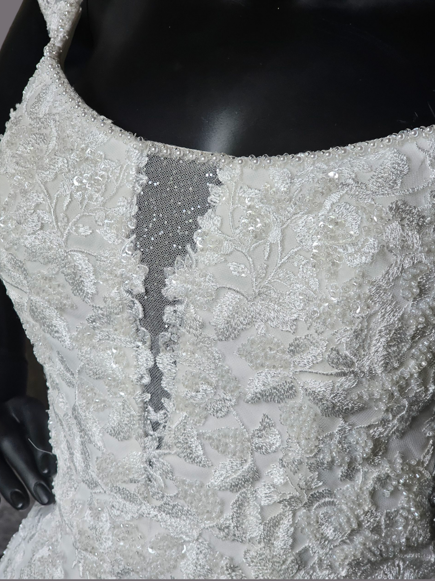 Ivory Crepe Fitted Cap Sleeve Wedding Gown - Mori Lee