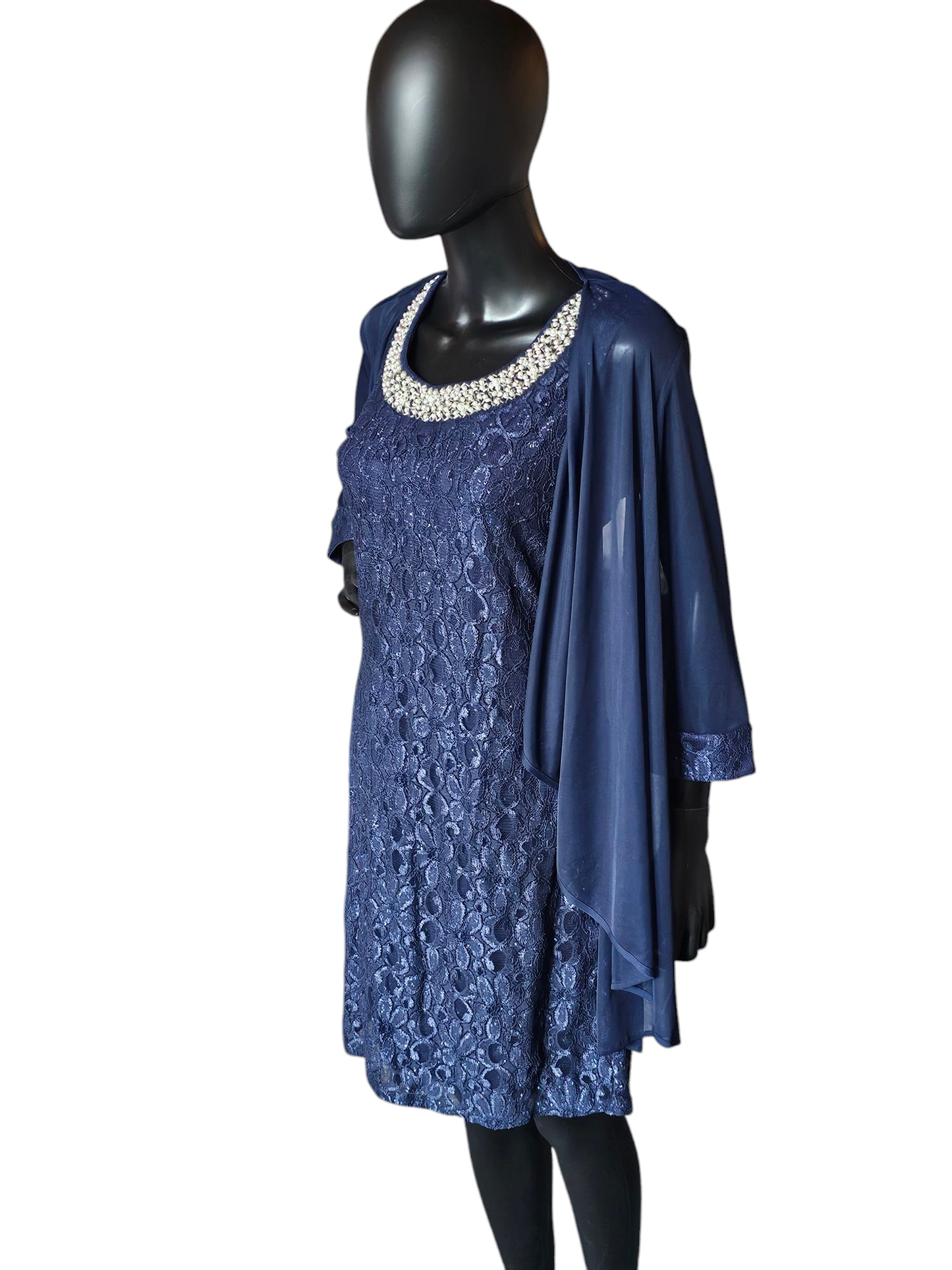 Navy Sparkle Lace Cocktail/Jacket