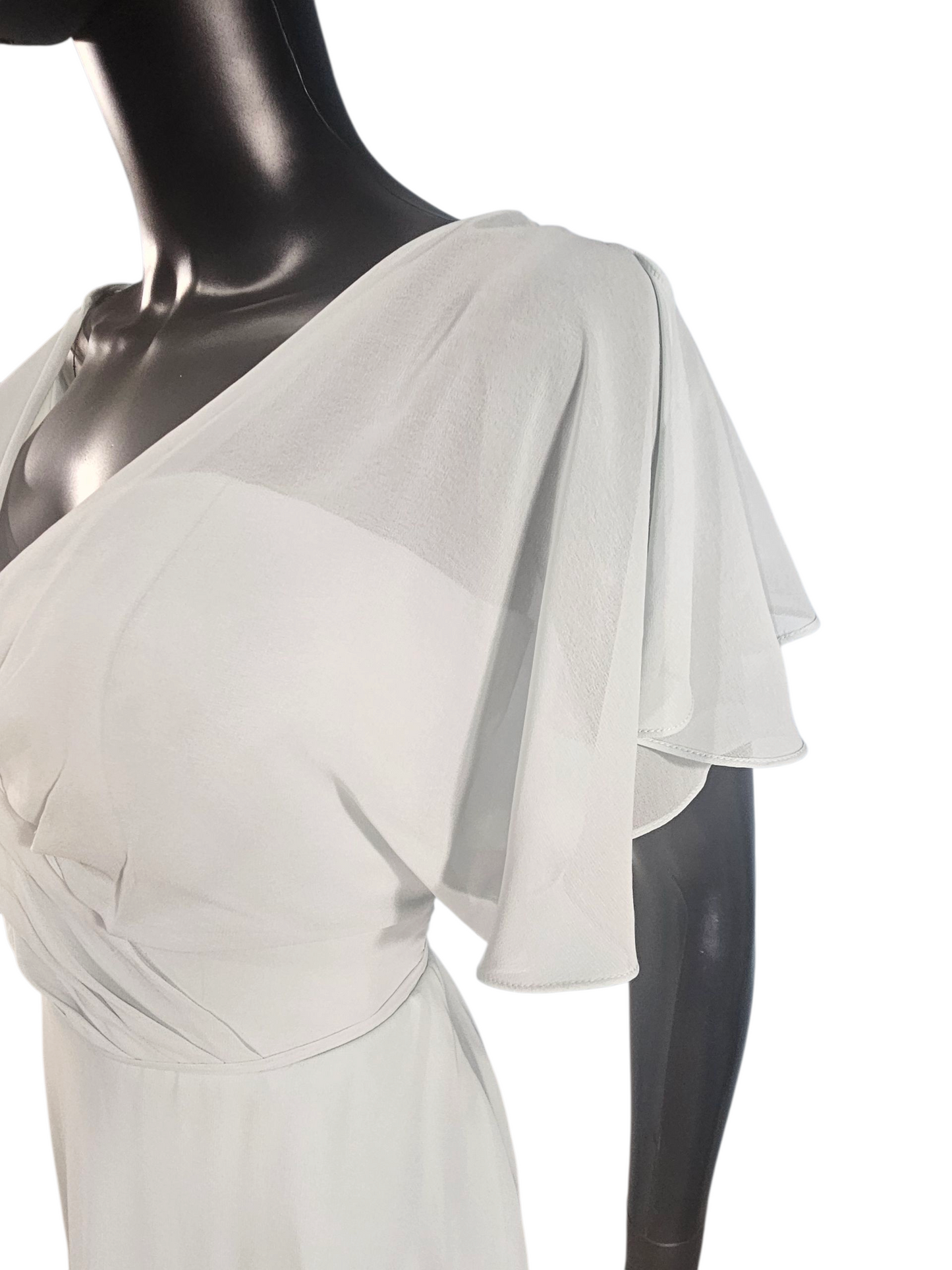 Seaglass Chiffon Flutter Sleeve A-Line Maxi Formal Dress - Mori Lee