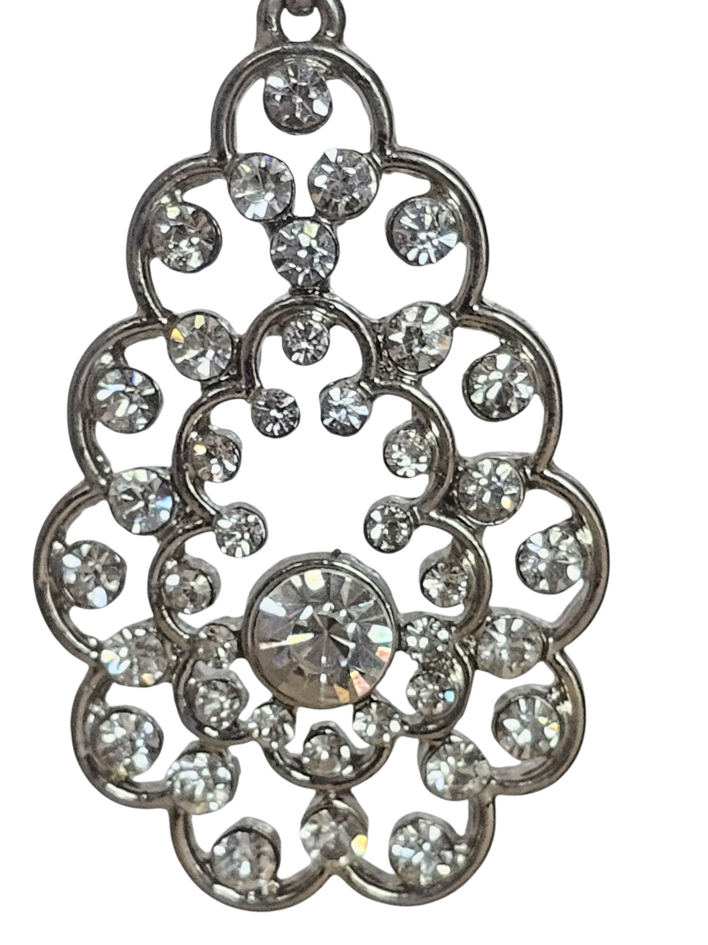 Large Silver Scallop Chandalier Earring