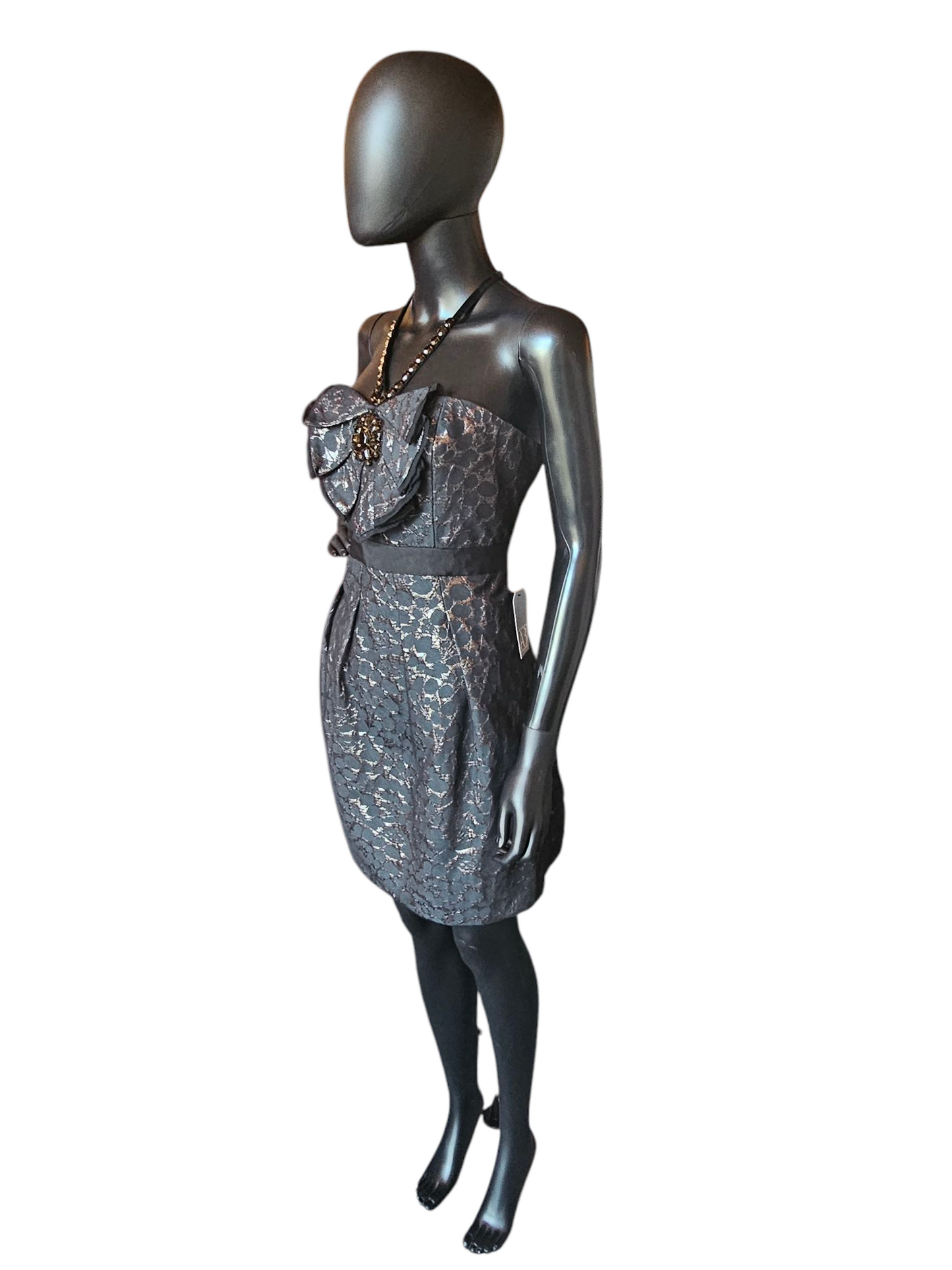 Black/Silver Jaquard Cocktail Dress - BCBG Max