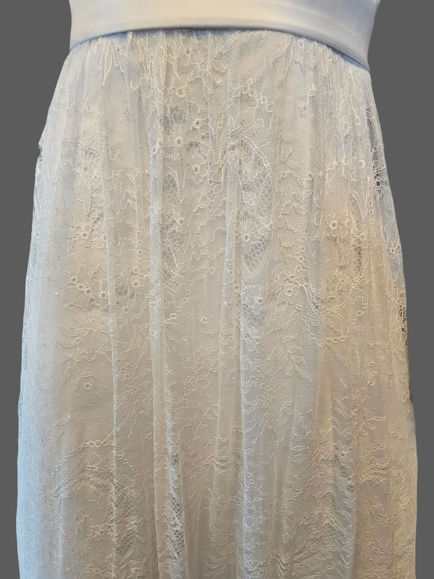 White Lace A-Line Strapless Wedding Gown - Da Vinci