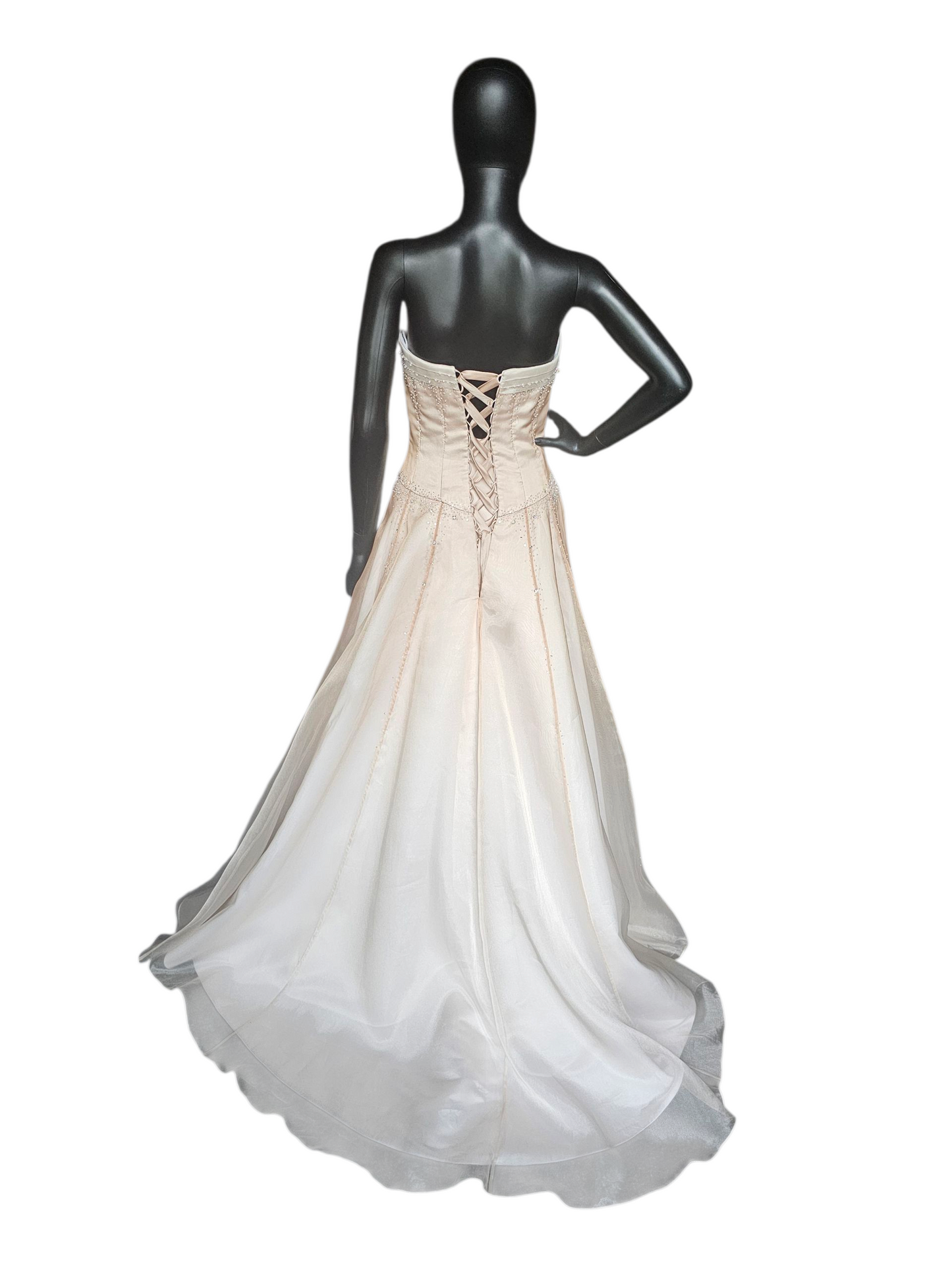 Gold Ombre Organza Straight Strapless A-line Wedding Gown - Maggie Sottero Couture