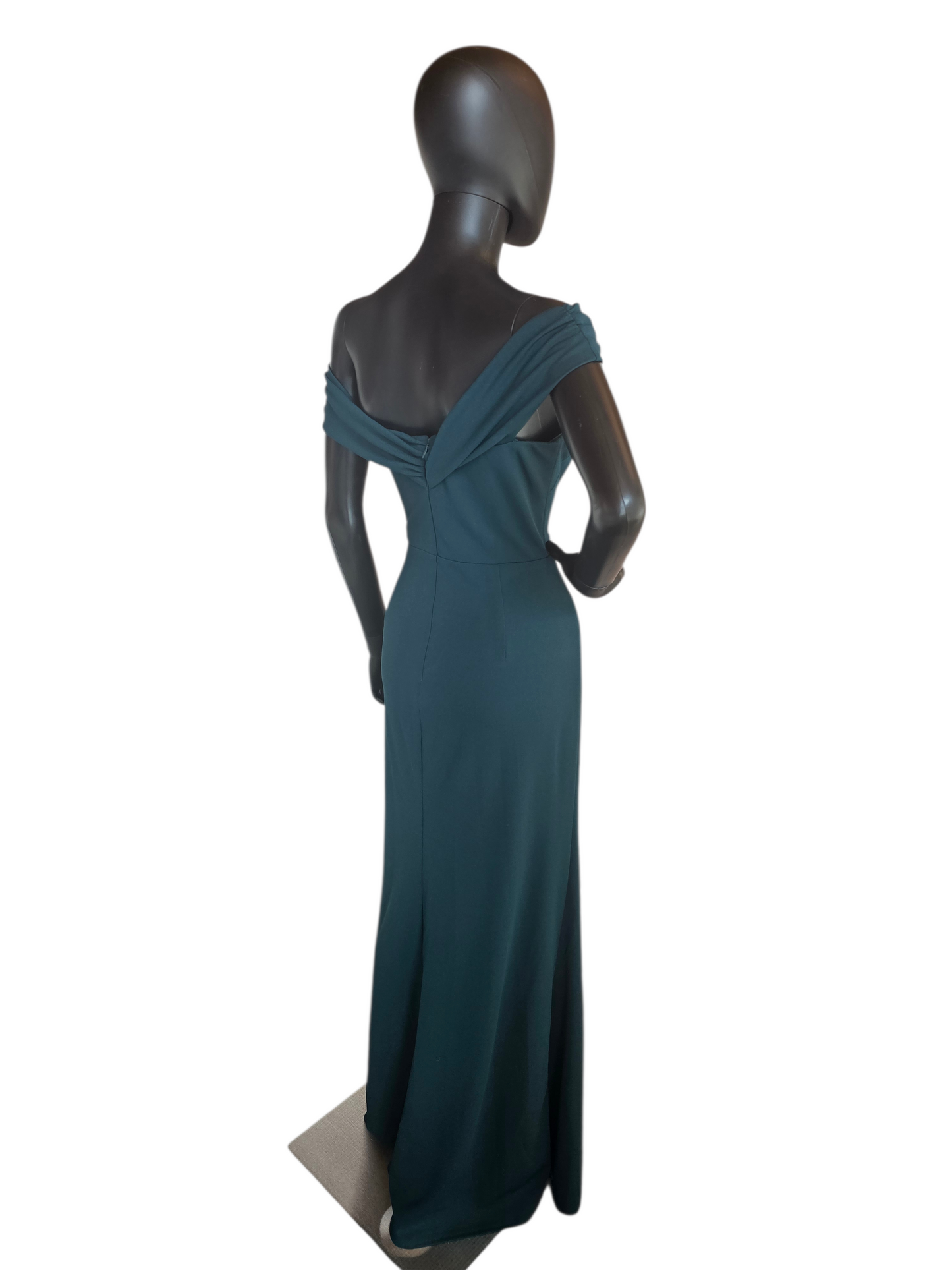 Forest Green Off Shoulder Stretch Jersey Formal Dress - Lulus