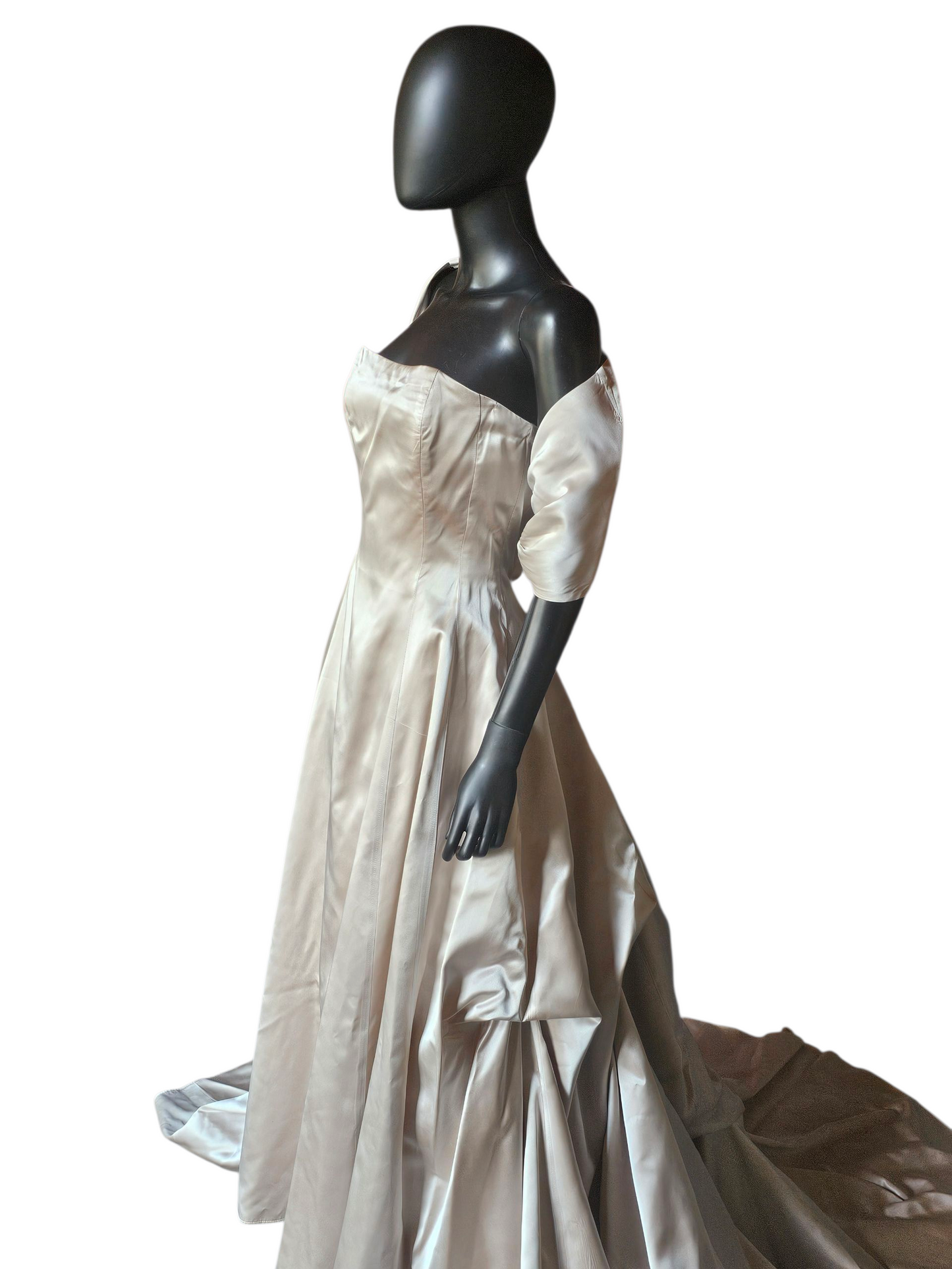 Strapless A-Line Champagne Satin Wedding Gown W/Shrug - Jessica McClintock