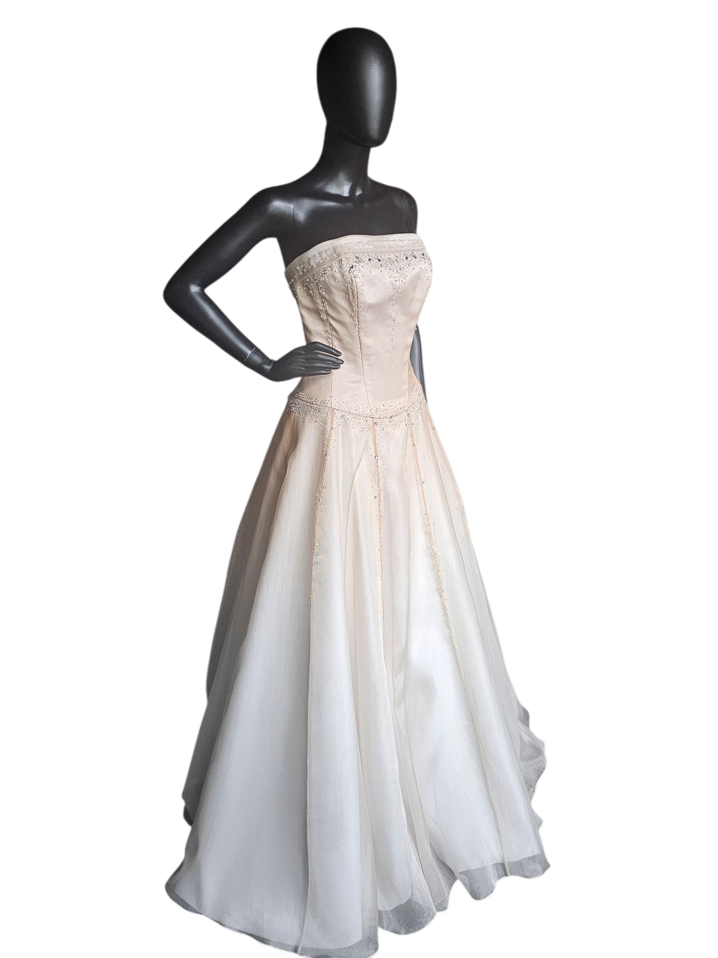 Gold Ombre Organza Straight Strapless A-line Wedding Gown - Maggie Sottero Couture