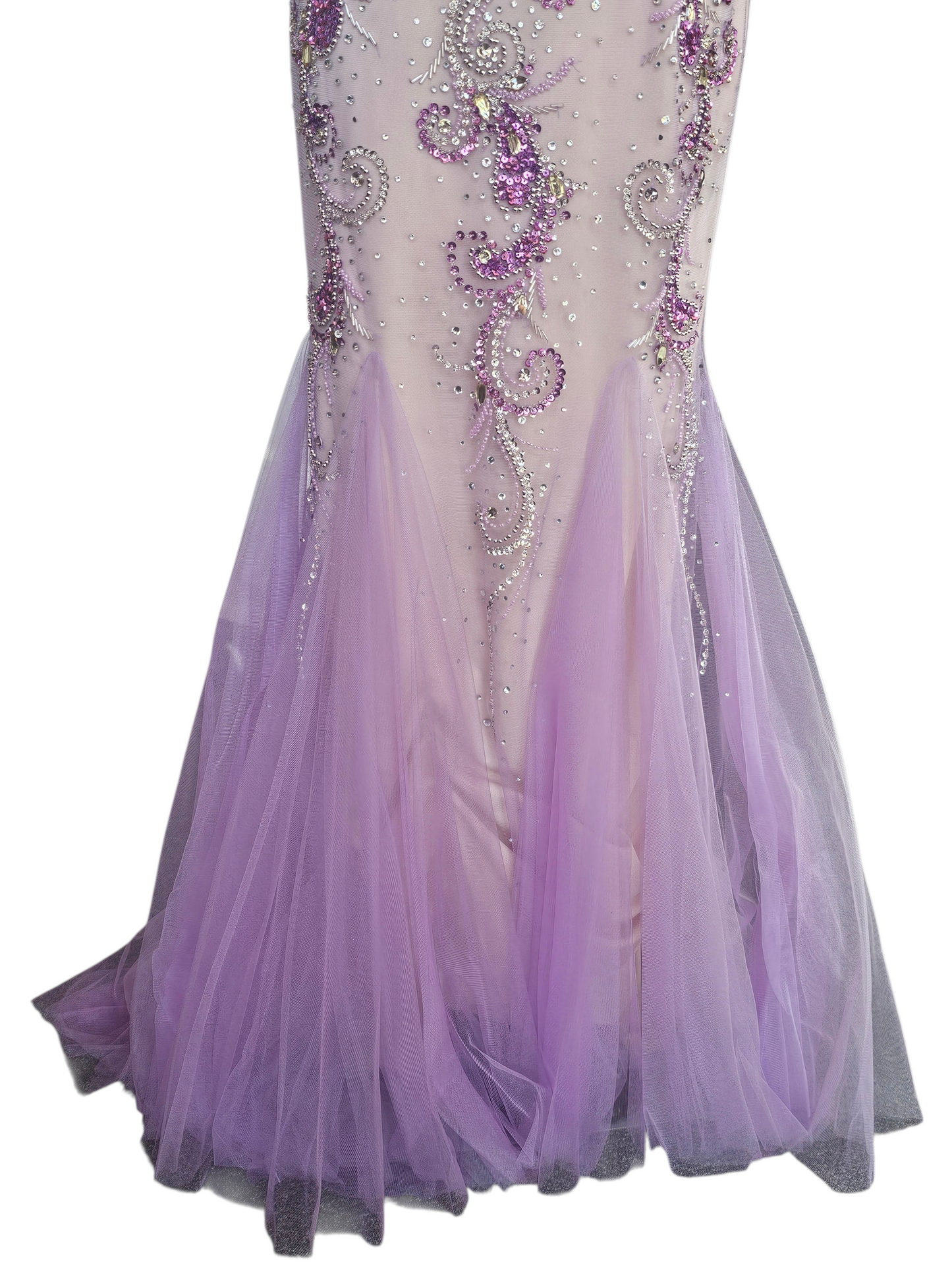 Purple/Lavender Beaded FIt/Flare One Shoulder Formal/Prom Dress