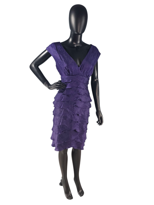 Purple Shimmer Organza Cocktail Dress - London Times