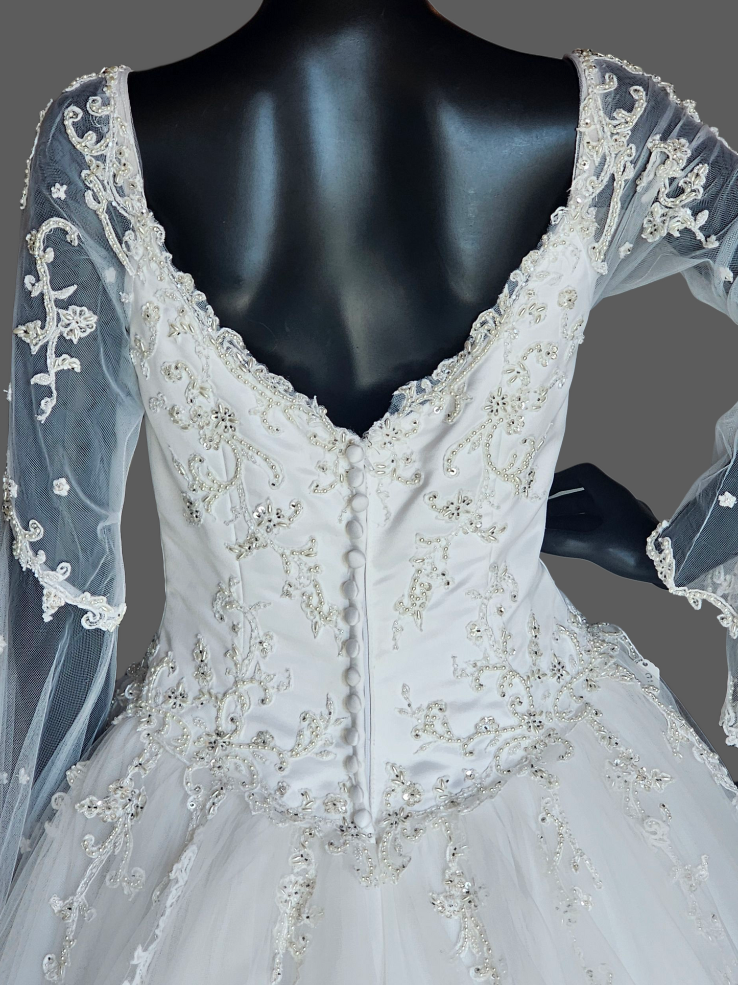 Vintage Off Shoulder Renaissance Sleeve Wedding Ball Gown - Mori Lee