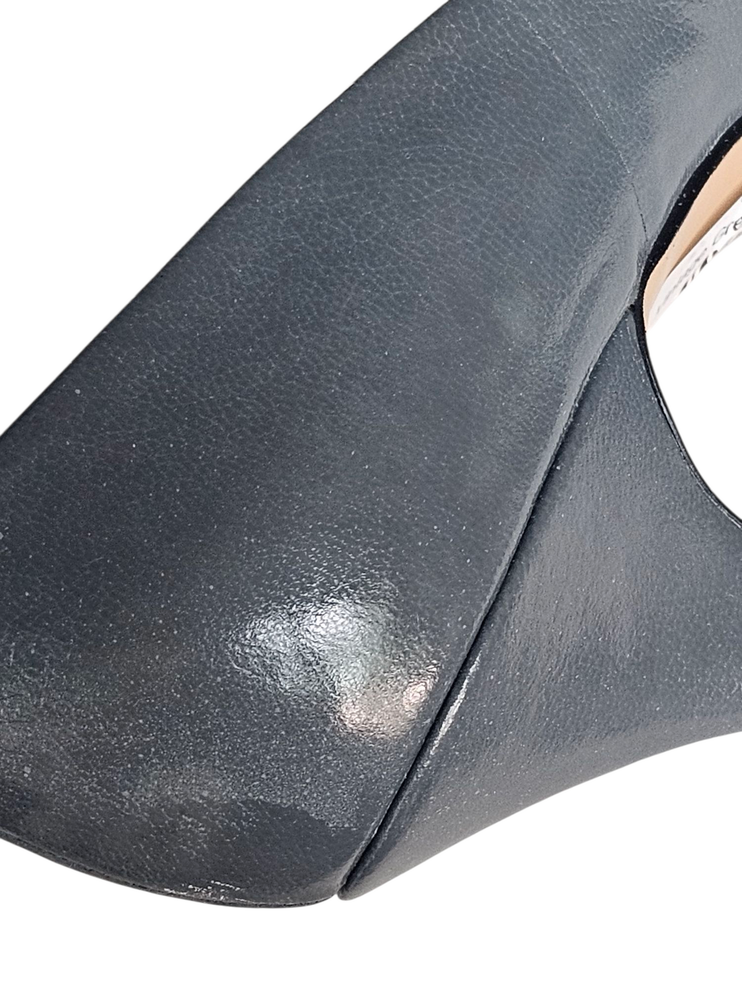 Vintage Fanfares Grey Leather Heel Pump