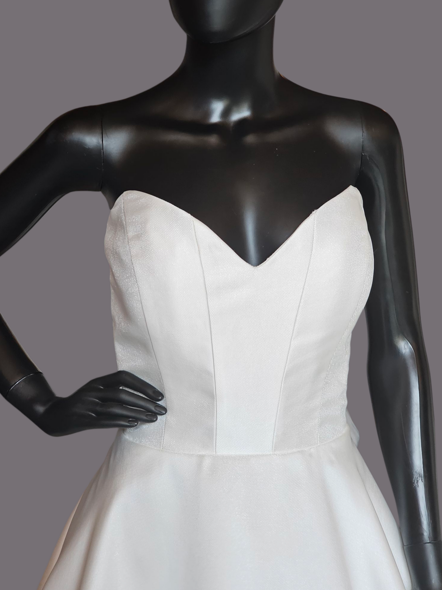 Strapless Contoured Bodice Diamantina Satin Wedding Gown - Morilee