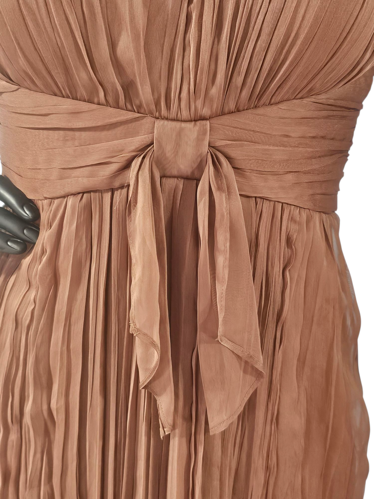 Bronze Chiffon Halter Casual Dress - Sangria