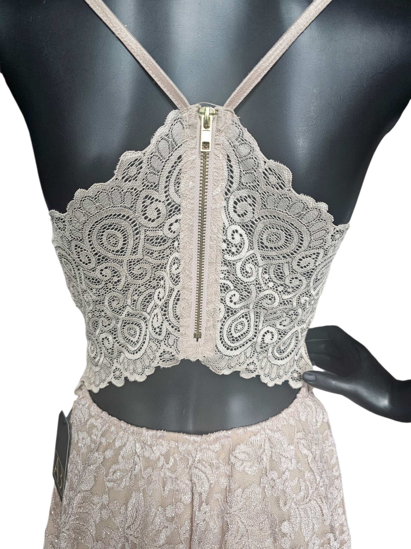 Nude/Gold Sparkle Lace Mini Party/Cocktail Dress - Windsor