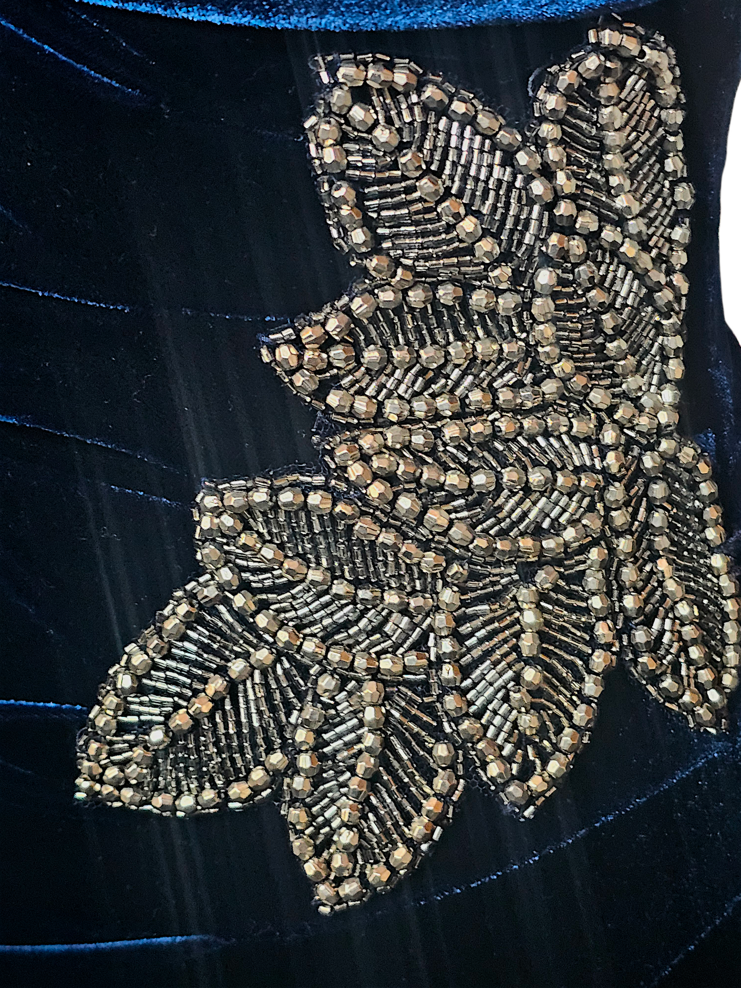 Navy Velvet Off Shoulder Formal Dress - Alex Evenings