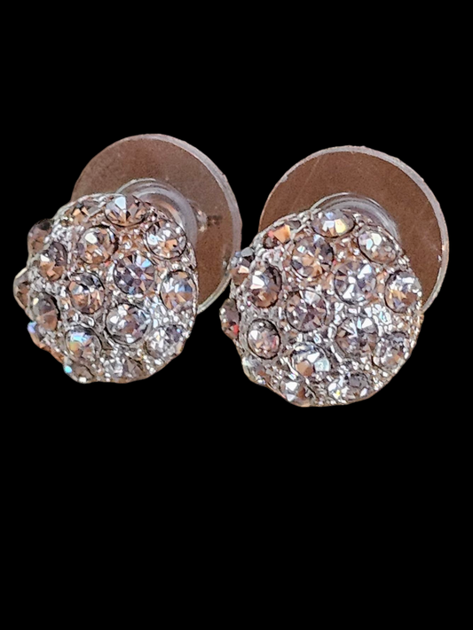 Silver/Crystal Large Stud Earring