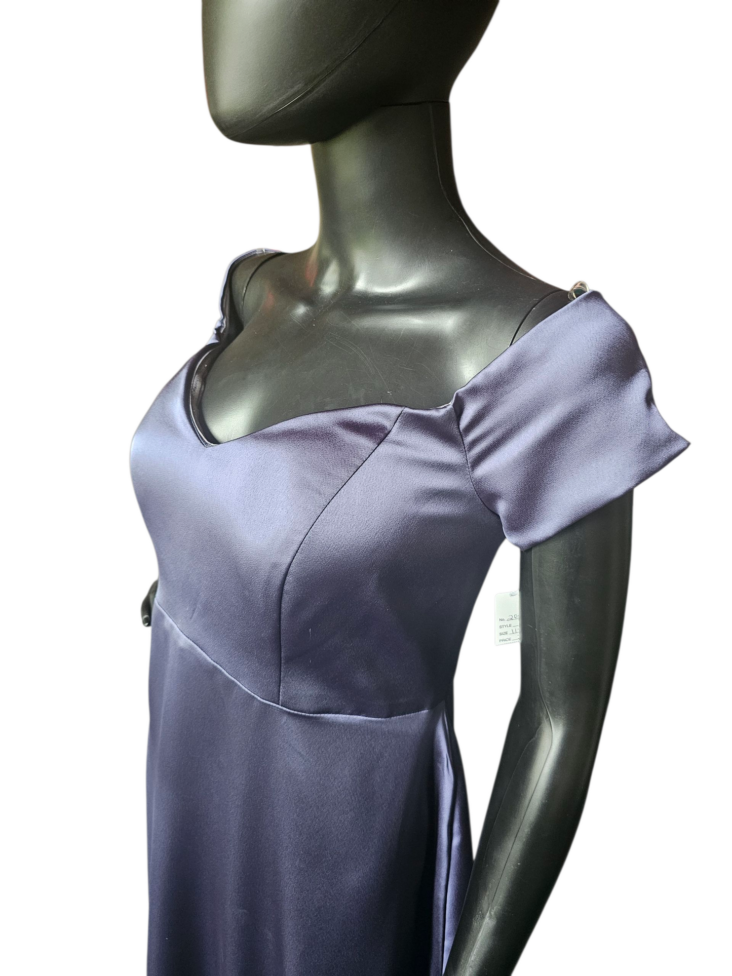 Off Shoulder Dusk Silky Satin Maternity Formal Gown - Mori Lee