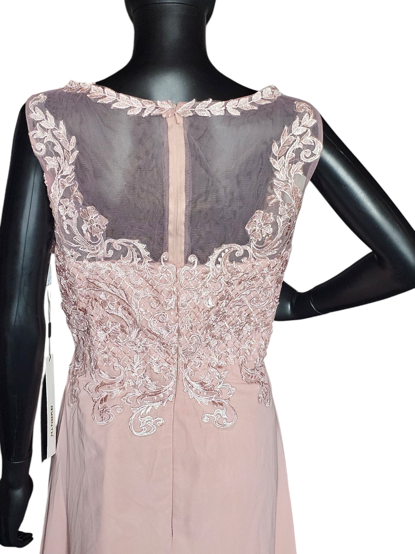 Soft Rose Illusion Bodice Embroidered - NWT