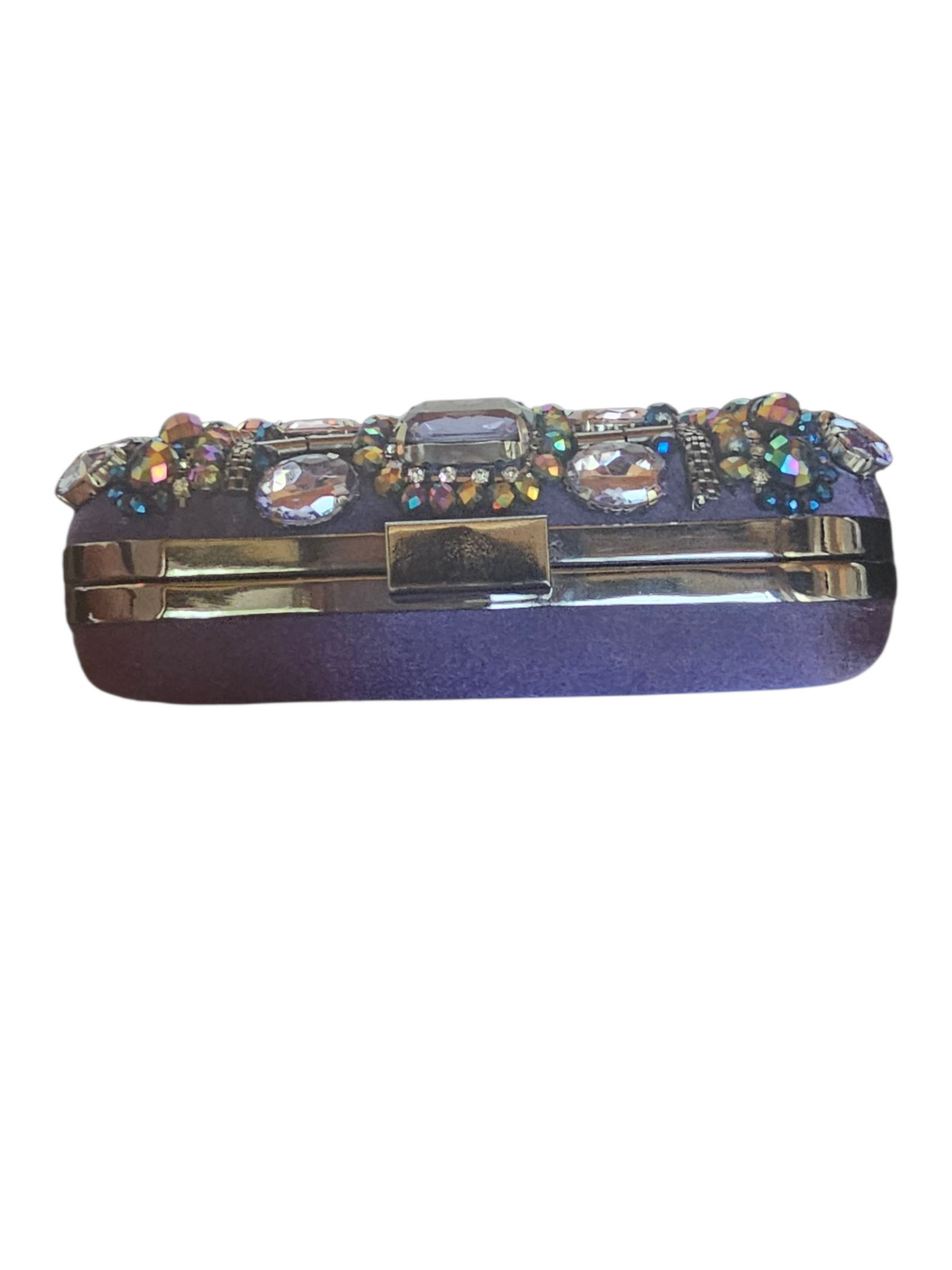 Purple Iridescent Crystal/Beaded Clutch