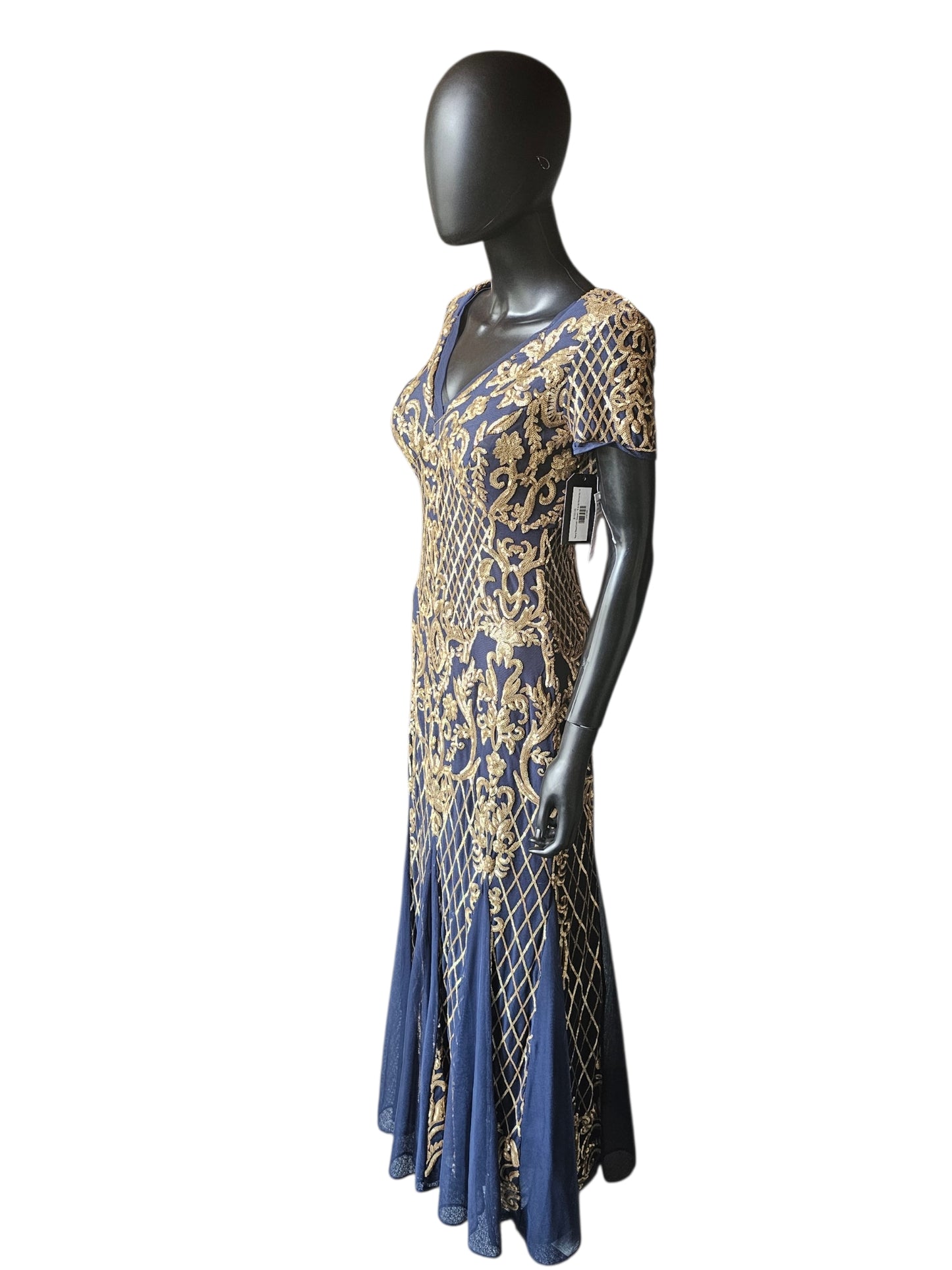 Navy Blue/Gold Sequin - R & M Richards