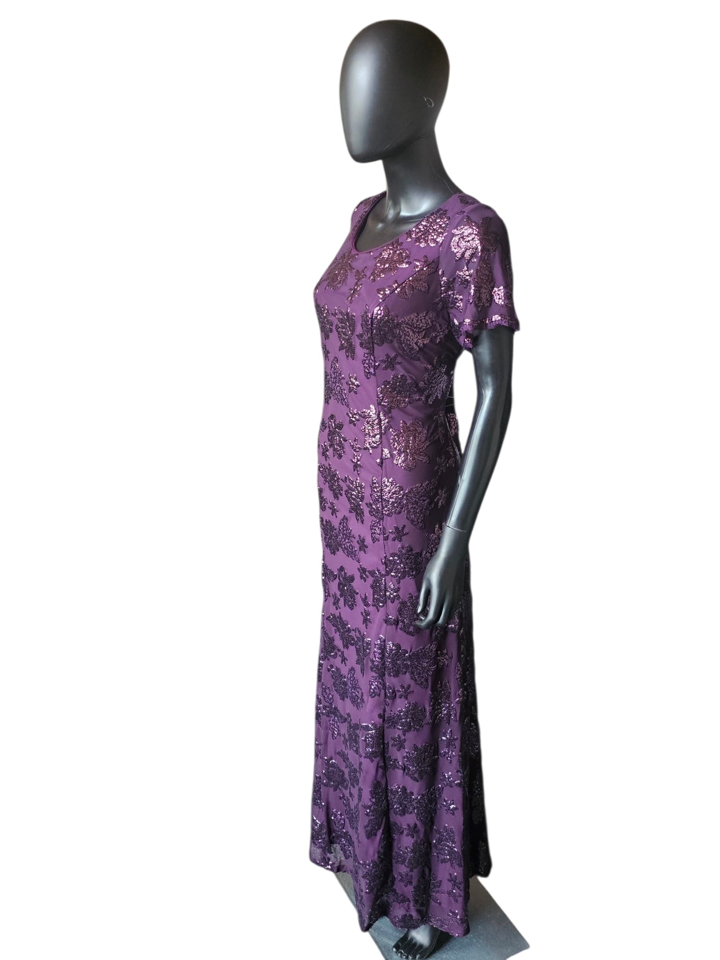 Plum Purple Floral Sequin - Eva USA