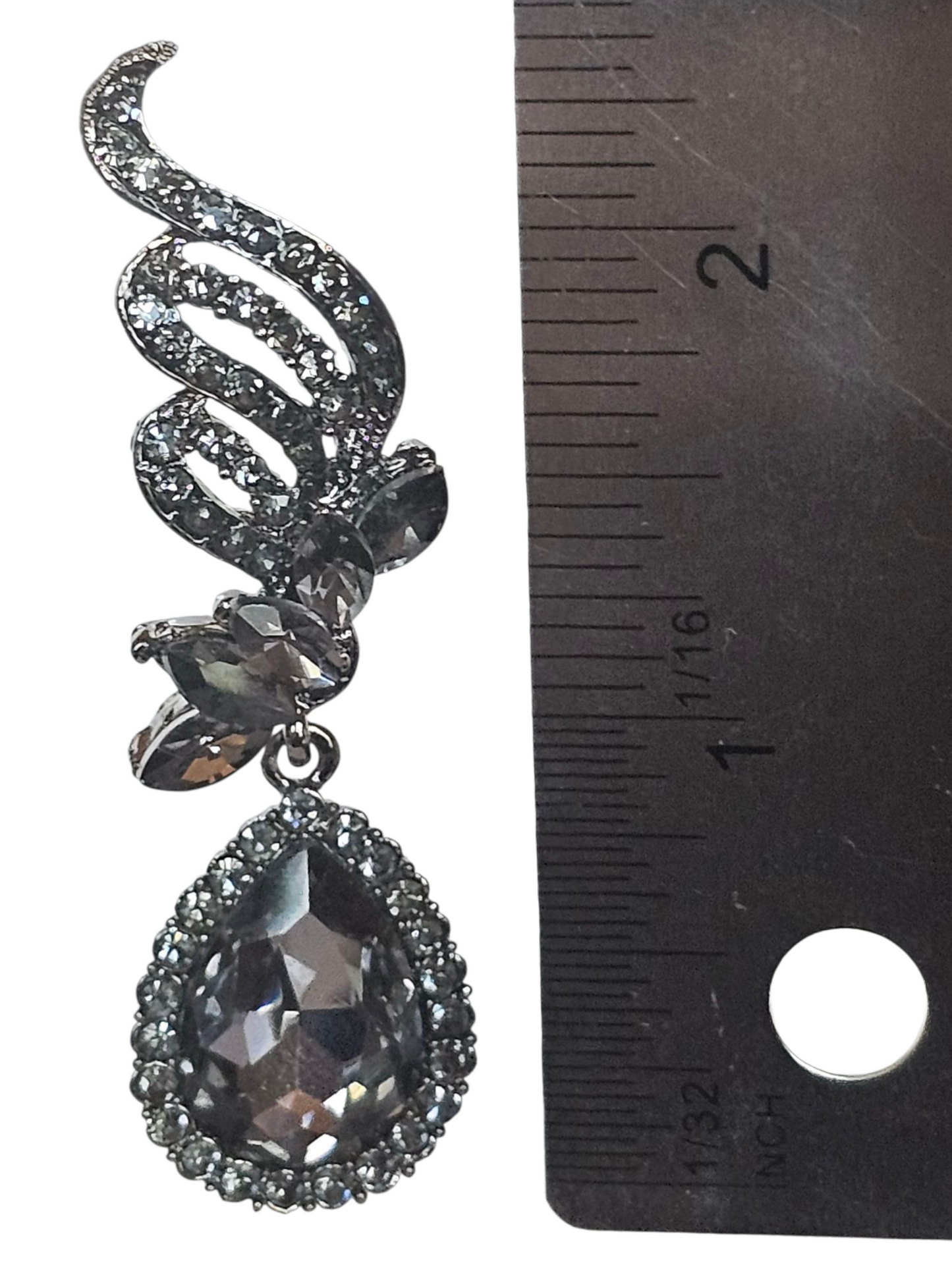 Black Metallic Teardrop Earring