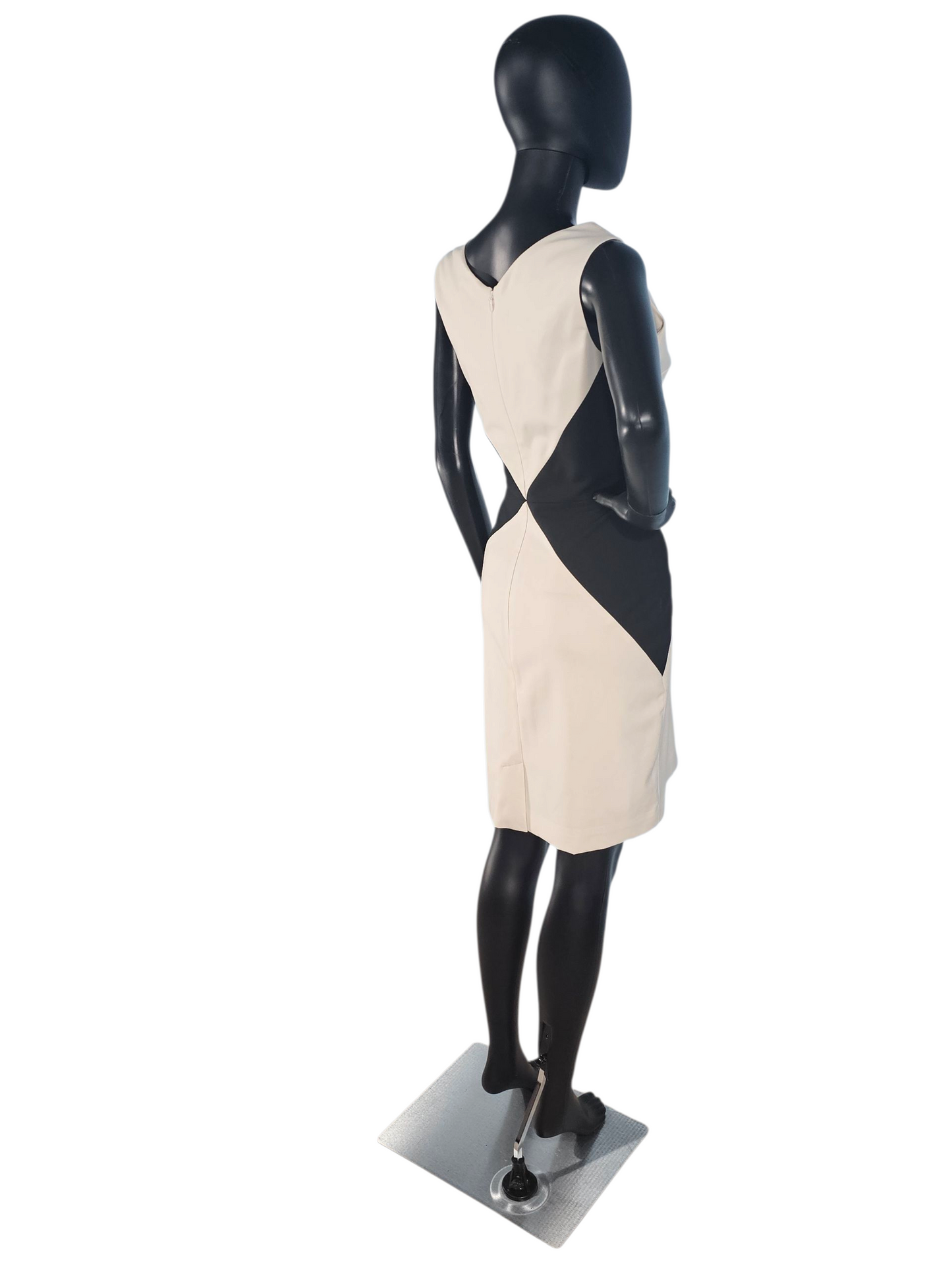 Black/Ivory Diamond Sheath Knee Length Dress - Banana Republic