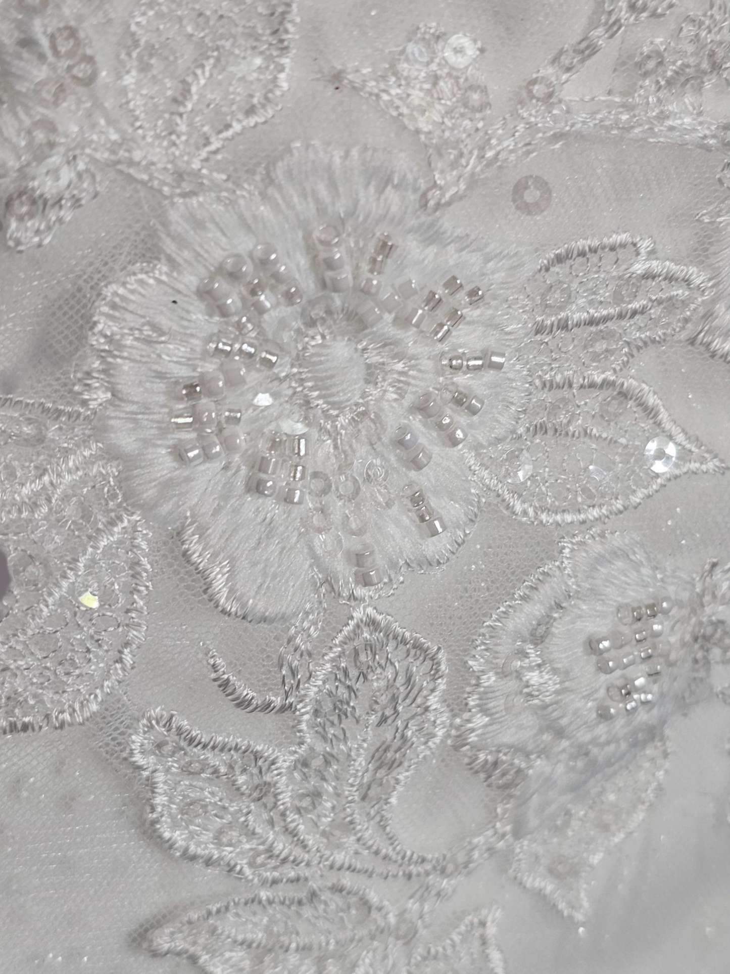 Layered Sequin Spaghetti Strap Fit and Flare Wedding Gown - Da Vinci