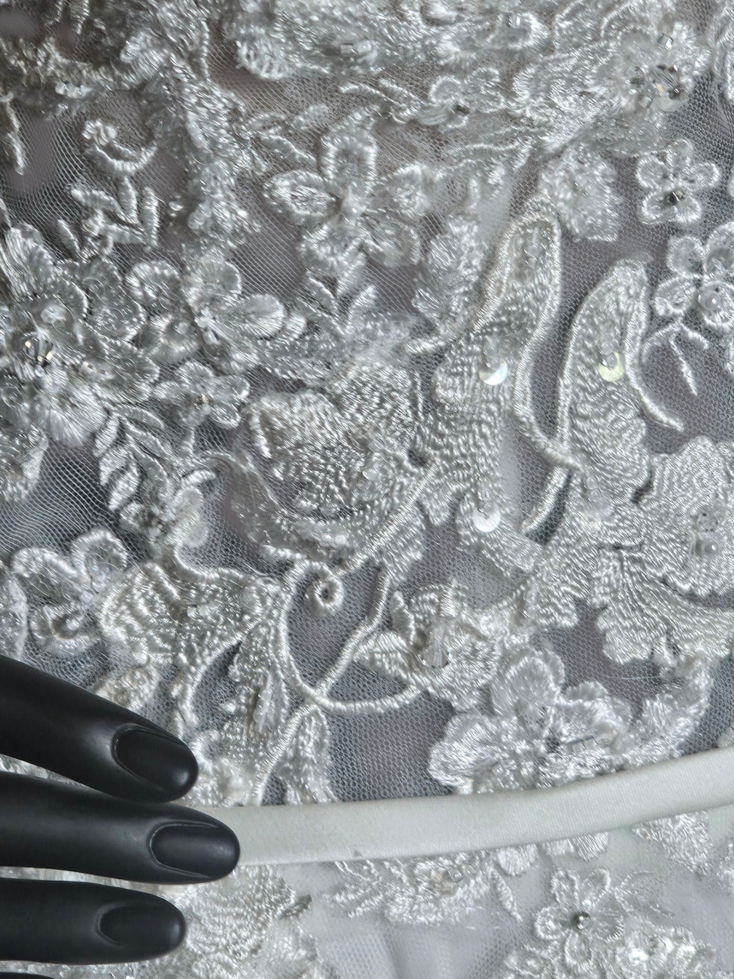 Ivory A-Line Wide Strap V-neck Plunge Wedding Gown - Mori Lee