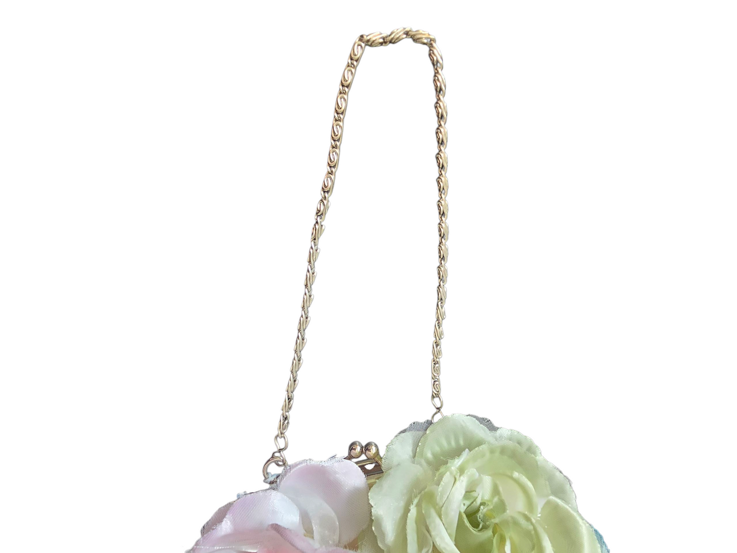 Satin/Multicolored Flower Handbag