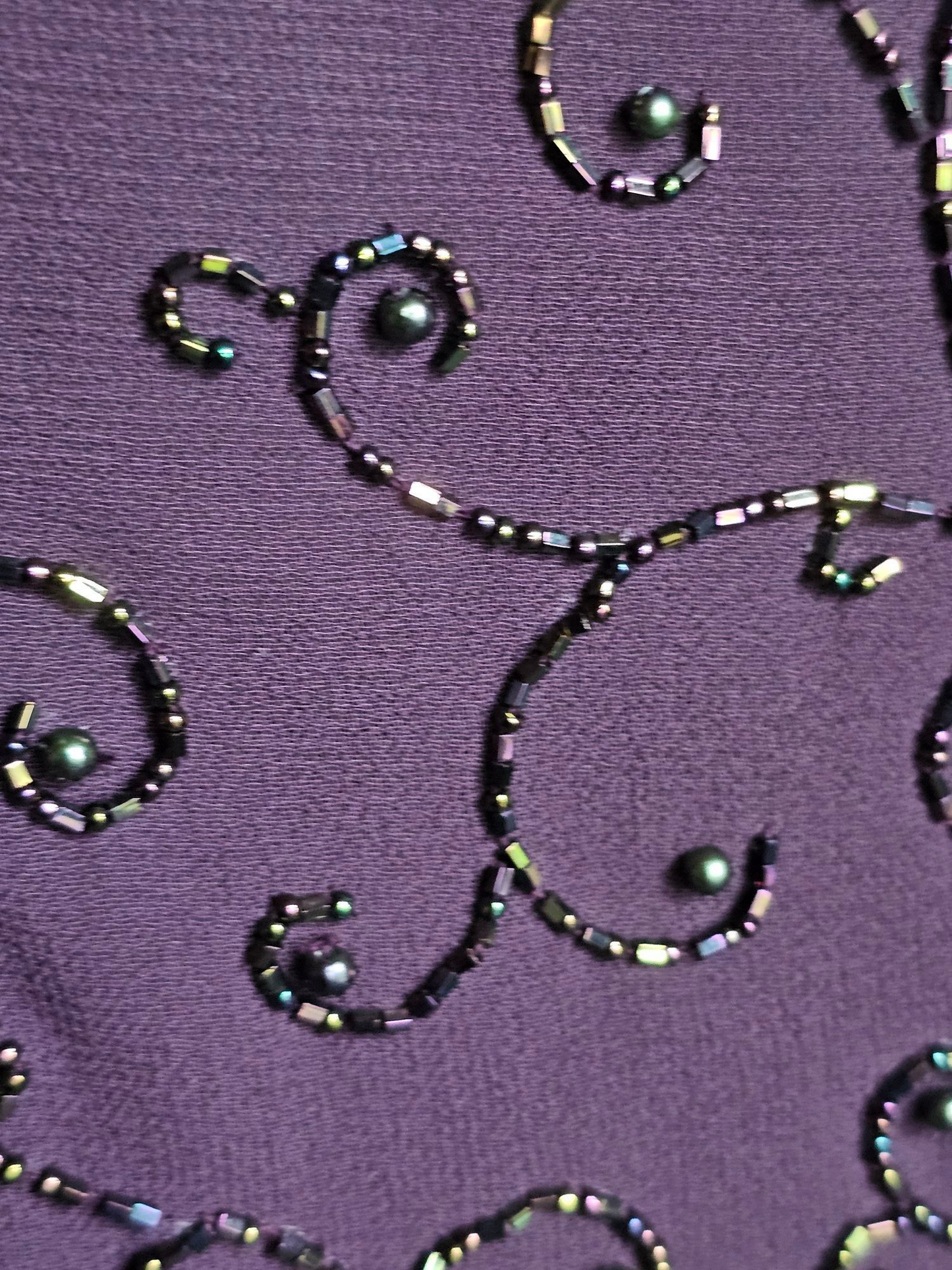 Aubergine Chiffon Beaded Maxi Formal Dress W/Jacket - Cameron Blake