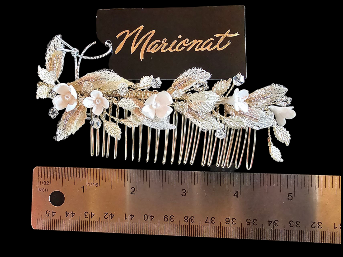 Clay Flower/Soft Gold Hair Comb - Marionat