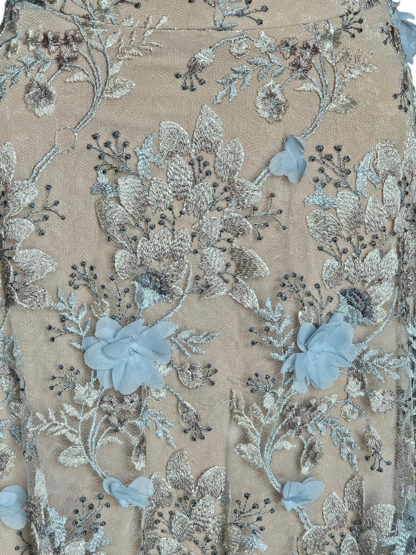 Blue/Pink/Nude 3D Floral Party Dress - Dress the Population