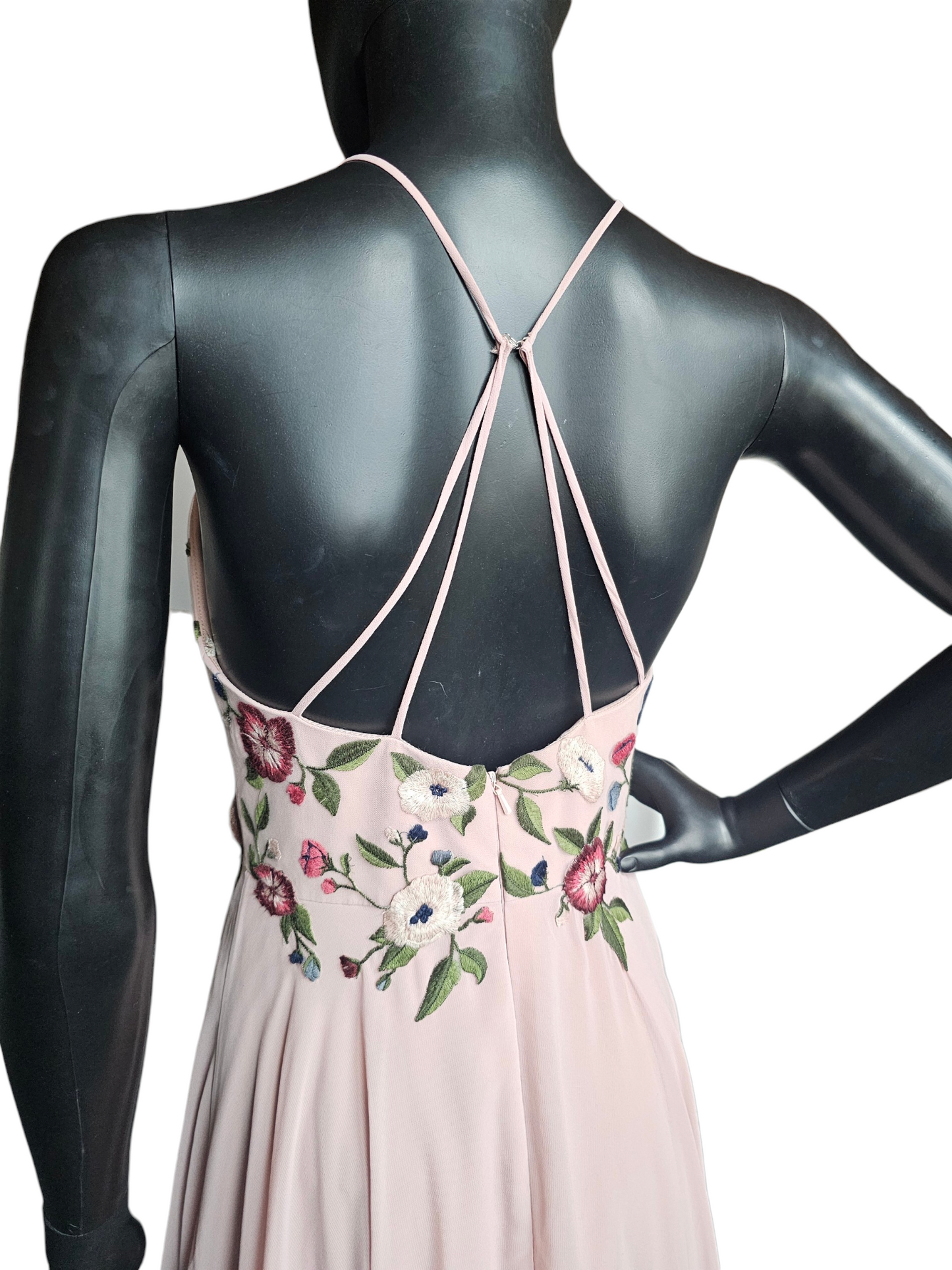 Dusty Pink Floral Halter Maxi Formal Dress - Jenny Yoo