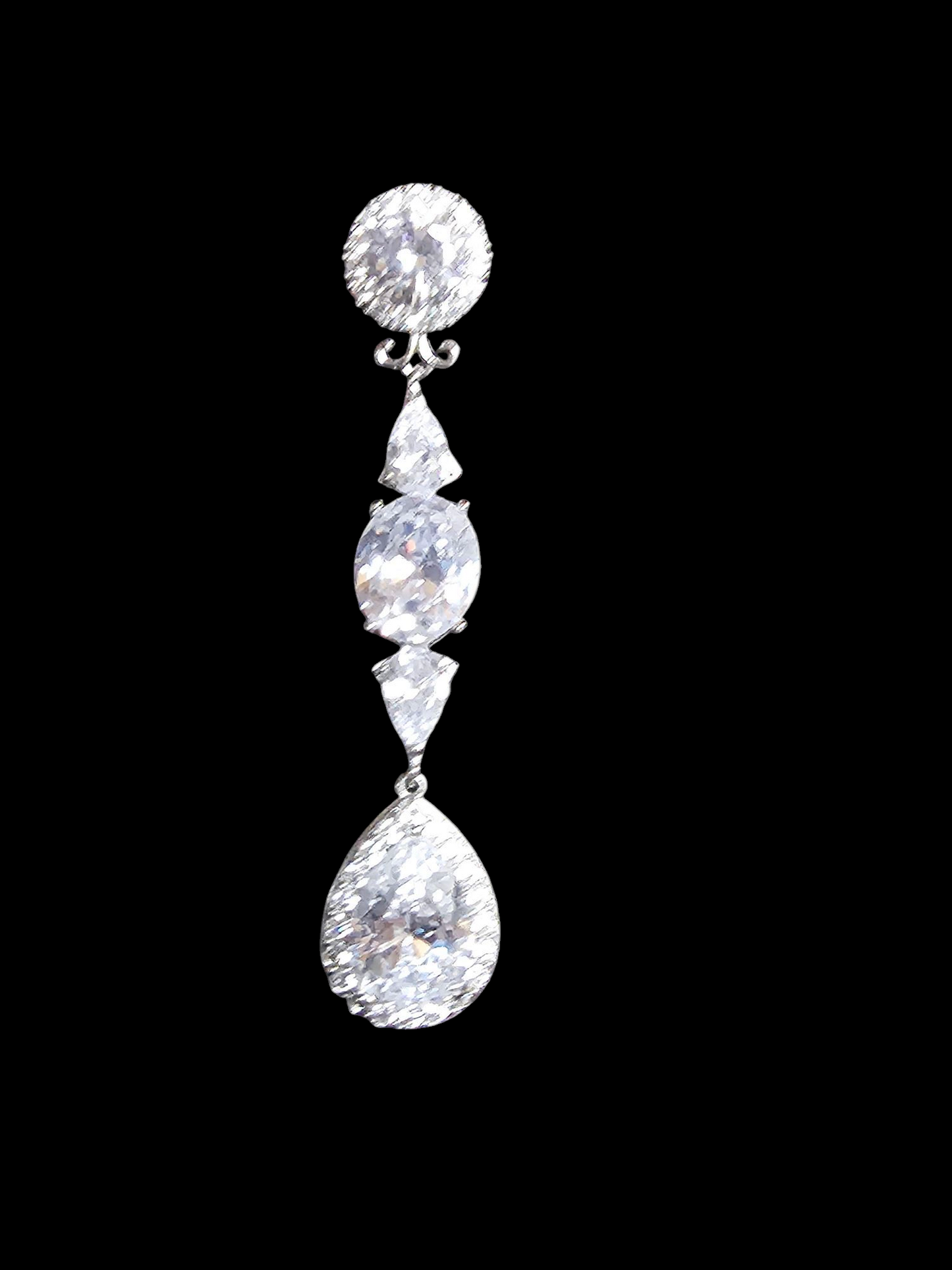 Extra Long Teardrop Crystal Earring