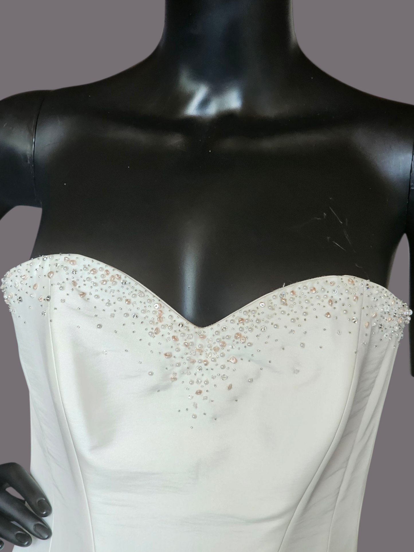 Ivory/Blush Tuck Taffetta Cupcake Wedding Gown- Maggie Sottero Couture