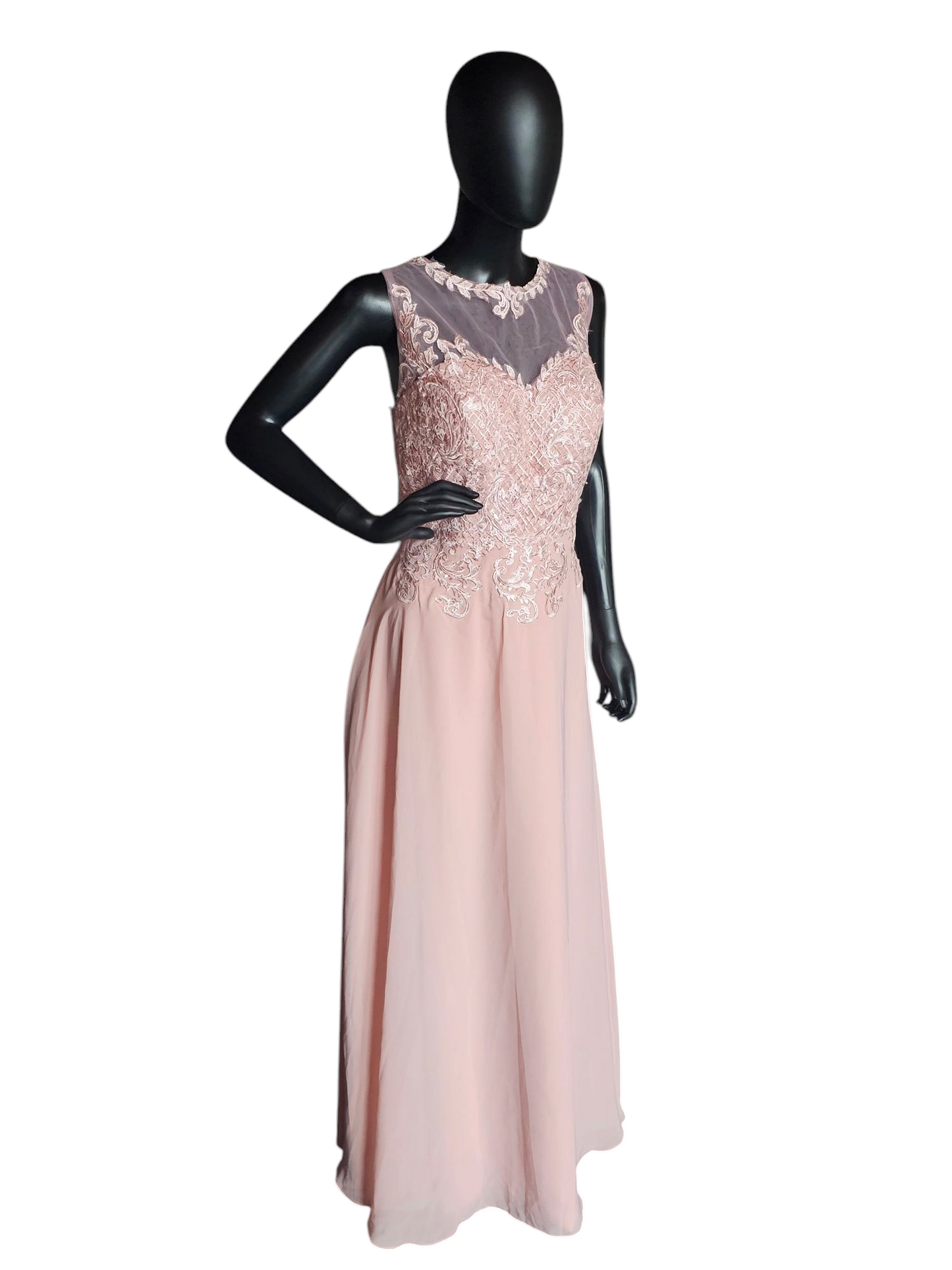 Soft Rose Illusion Bodice Embroidered - NWT