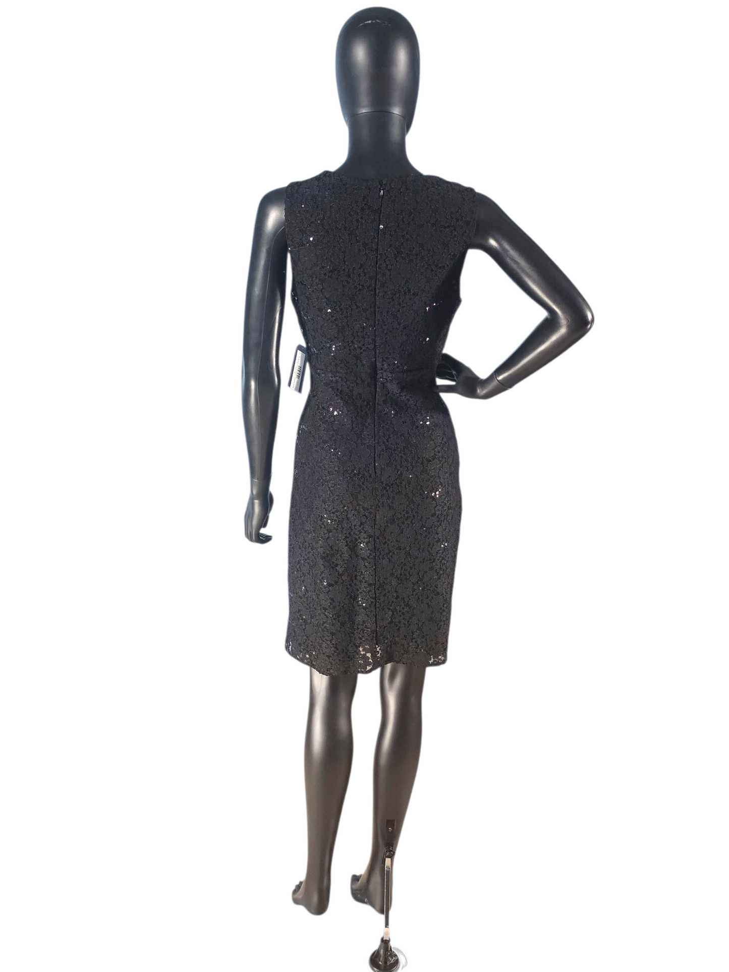 Black Sparkles Illusion V-Neck Cocktail Dress - Roz & Ali