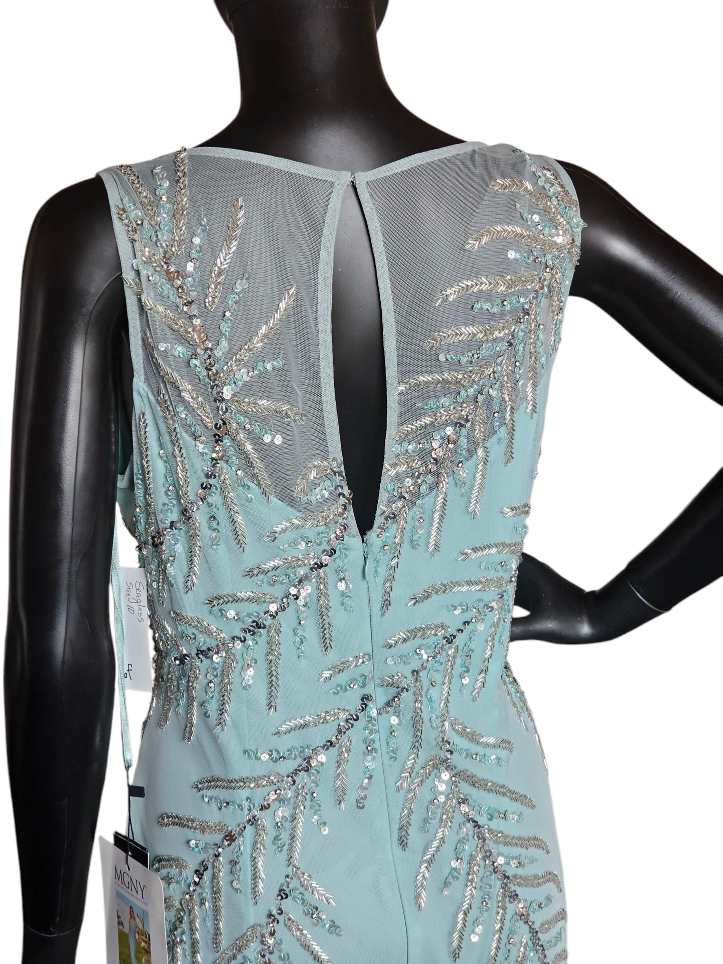 Sea Glass Beaded Detail Formal Dress - Madeline Gardner