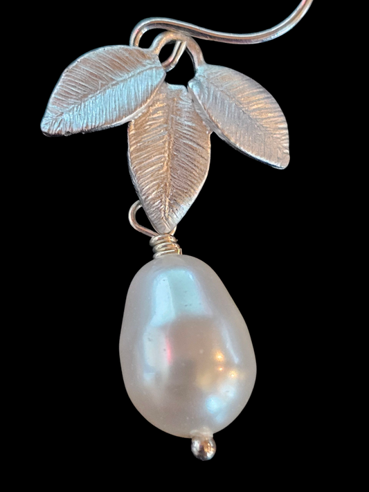 Faux Pearl Floral Drop Earring