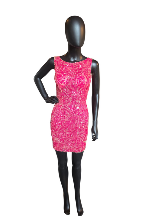 Pink Sequin Cutout - MacDuggal